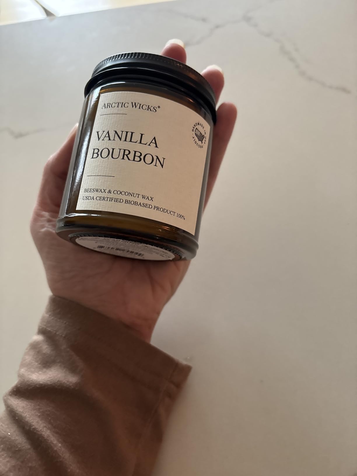 Vanilla Bourbon Candle | Arctic Wicks 9oz Coconut & Beeswax Candles | Scented Non-Toxic Candles for Fall, Winter, Holidays, Gifts For Him, Whiskey Bourbon, Vanilla Candle | USDA Certified Biobased Customer Review Vanilla Bourbon Candle | Arctic Wicks 9oz Coconut & Beeswax Candles | Scented Non-Toxic Candles for Fall, Winter, Holidays, Gifts For Him, Whiskey Bourbon, Vanilla Candle | USDA Certified Biobased - Customer Photo 0