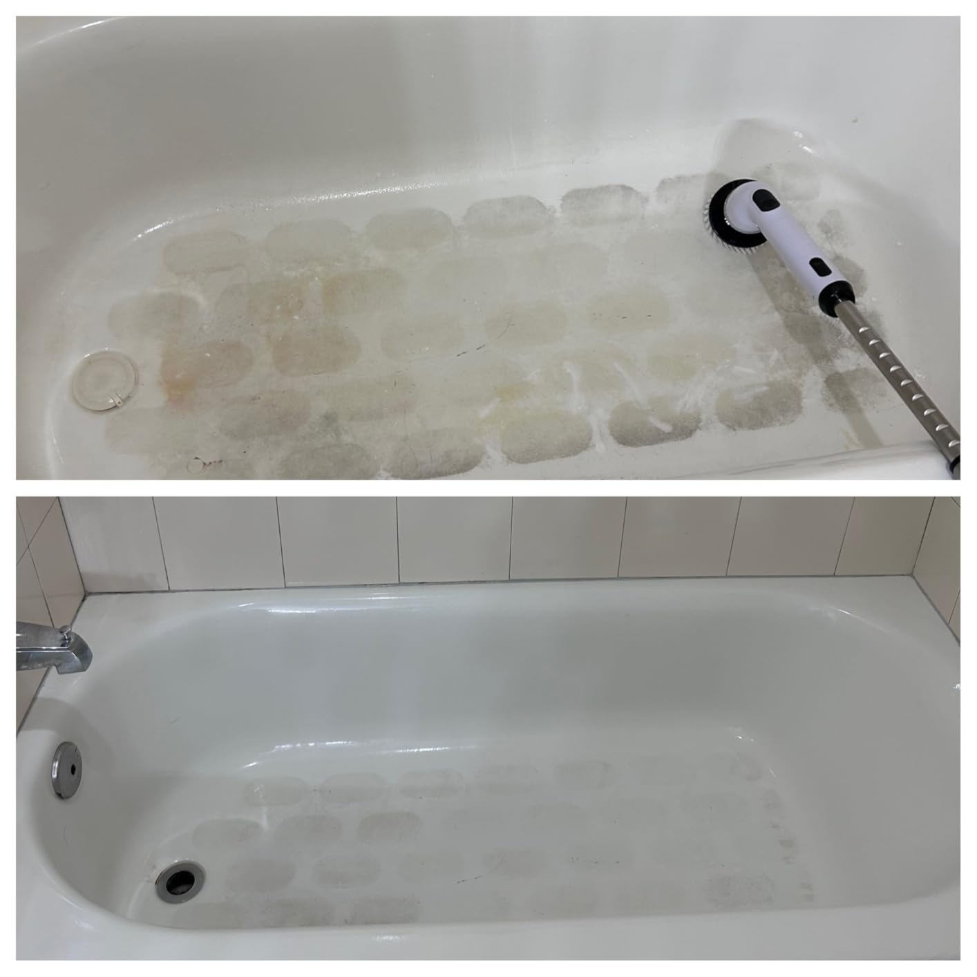 TUYU Electric Spin Scrubber, Full-Body IPX7 Waterproof Bathroom Scrubber with Power LCD Display, Adjustable Extension Handle, Cordless Shower Cleaner Brush for Bathtub Kitchen Wall Cleaning - Customer Photo 3