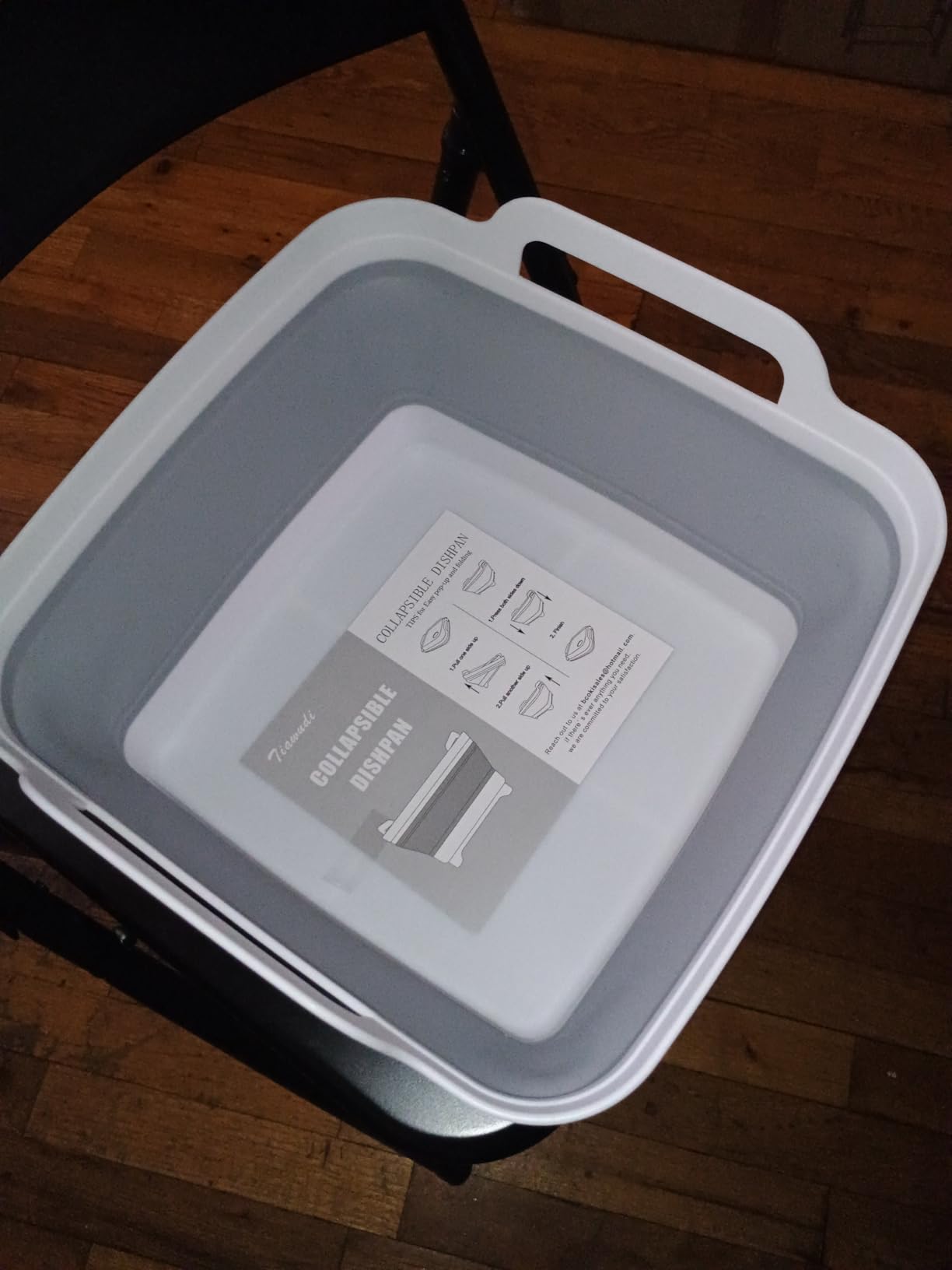 Dishpan for Washing Dishes, 2.4Gal/9L Wash Basin with Draining Plug Carry Handles, Collapsible Bucket for Cleaning, Portable Sink, Foldable Plastic Tub - Customer Photo 2