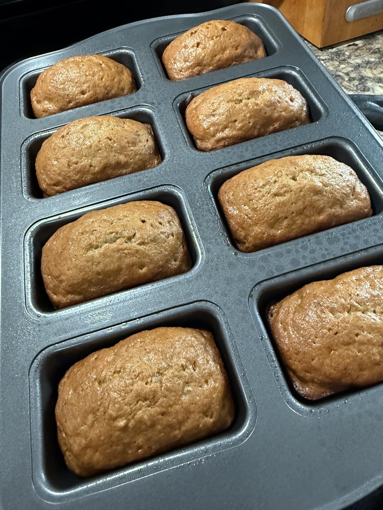 HONGBAKE 2 Pack Mini Loaf Baking Pans 8-Cavity, Nonstick Small Cornbread Pan, Tiny Banana Bread Pan Set, Heavy Duty Brownie Tin, Dark Grey customer photo 2