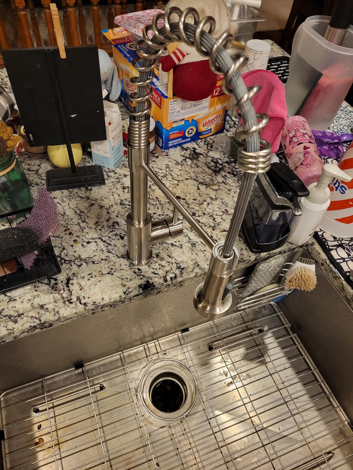 OWOFAN Touchless Kitchen Faucet with Pull Down Sprayer LED Light Single Handle Kitchen Sink Faucet Motion Sensor Smart Hands-Free, Stainless Steel Brushed Nickel 1080SN customer photo 1