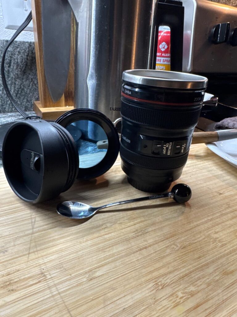 Camera Lens Coffee Mug,Travel Coffee Cup,Stainless Steel Lens Mug Thermos Camera Mugs with Lid and Spoon,Cool Gifts for Photographers Men and Women Customer Review Camera Lens Coffee Mug,Travel Coffee Cup,Stainless Steel Lens Mug Thermos Camera Mugs with Lid and Spoon,Cool Gifts for Photographers Men and Women - Customer Photo 1