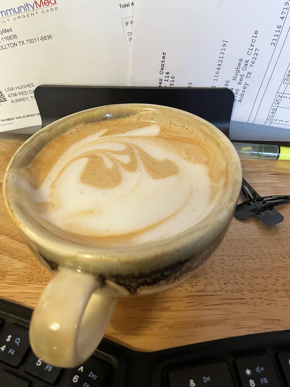 Vintage Design 12 oz Ceramic Latte Art Cappuccino Barista Cup with Saucer (Space Grey) Customer Review Vintage Design 12 oz Ceramic Latte Art Cappuccino Barista Cup with Saucer (Space Grey) - Customer Photo 1