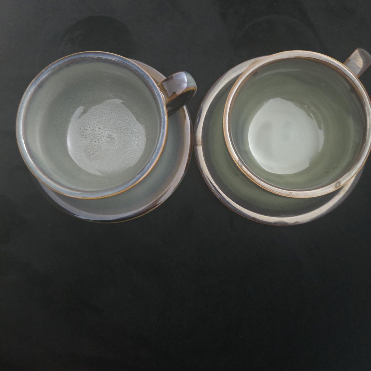 Vintage Design 12 oz Ceramic Latte Art Cappuccino Barista Cup with Saucer (Space Grey) Customer Review Vintage Design 12 oz Ceramic Latte Art Cappuccino Barista Cup with Saucer (Space Grey) - Customer Photo 4