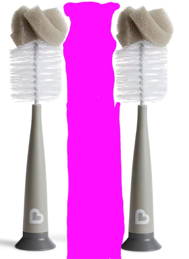 Munchkin Sponge Bottle Brush, Modern Design, 2 Pack, Grey Customer Review Munchkin Sponge Bottle Brush, Modern Design, 2 Pack, Grey - Customer Photo 0