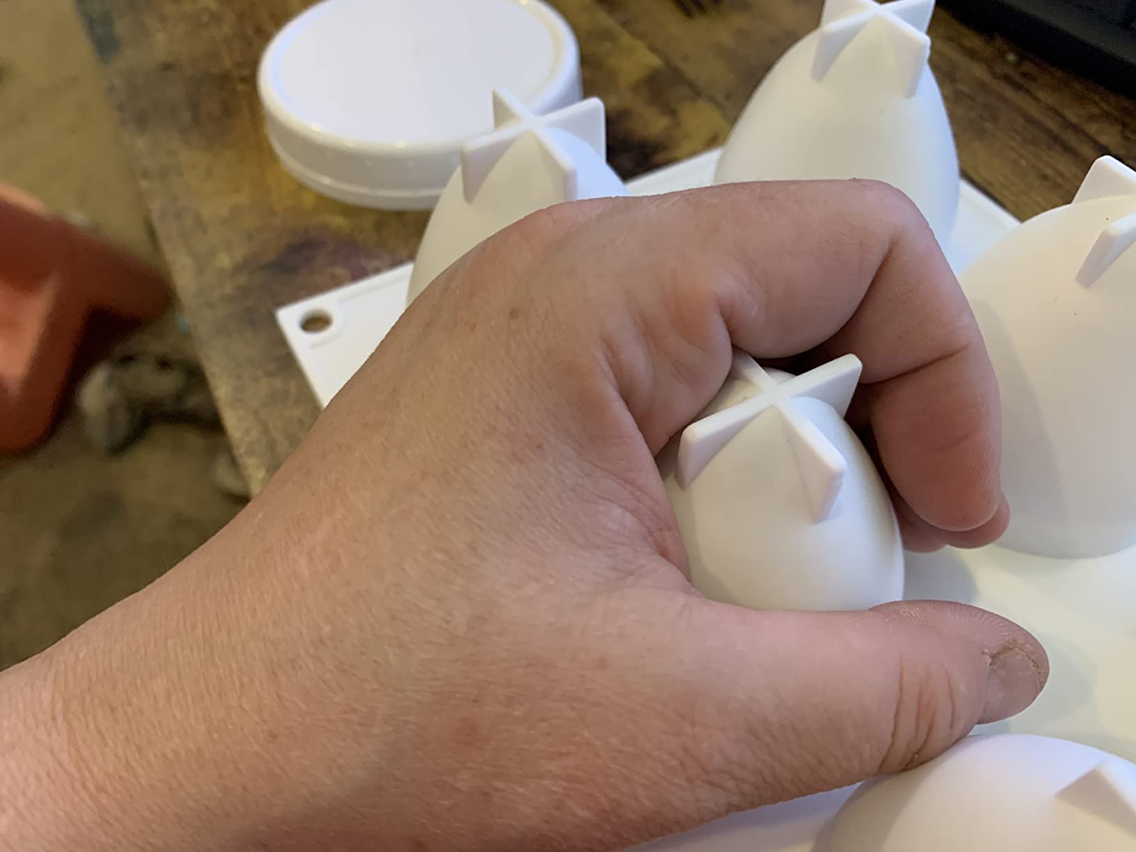 Ellipse Puff Silicone Molds, 3D Silicone Pastry Molds, Eclair Mousse Cake Baking Mold for Cake Decoration Candy Chocolate Truffle French Dessert Jelly Pudding (8-Cavity) customer photo 1