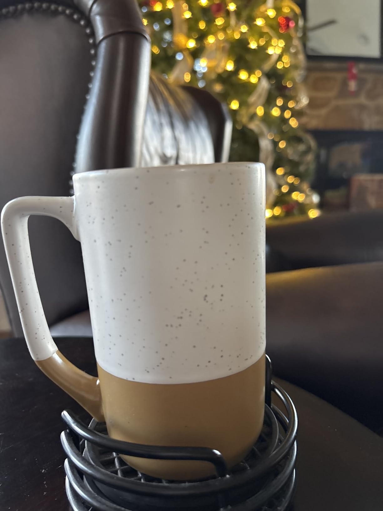 Large Ceramic Coffee Mug Set of 4, 16 oz Tea Cups with Handle, Porcelain Mug for Latte, Hot Tea, Cappuccino, Milk, Cocoa, Microwave & Dishwasher Safe Cups for Men Women Mug Lovers, Housewarming Gift - Customer Photo 2