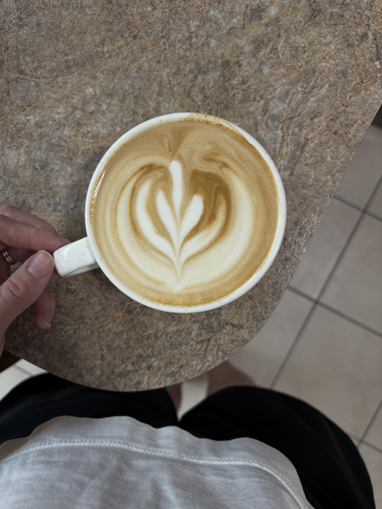 MORA Ceramic Latte Art Mug With Saucer - 10.5 oz, Round Bottom For Perfect Pours - Cafe Cups for Cappuccino, Espresso, Coffee, Tea etc - Porcelain Set for Baristas, Great Gift - Charcoal Customer Review MORA Ceramic Latte Art Mug With Saucer - 10.5 oz, Round Bottom For Perfect Pours - Cafe Cups for Cappuccino, Espresso, Coffee, Tea etc - Porcelain Set for Baristas, Great Gift - Charcoal - Customer Photo 3