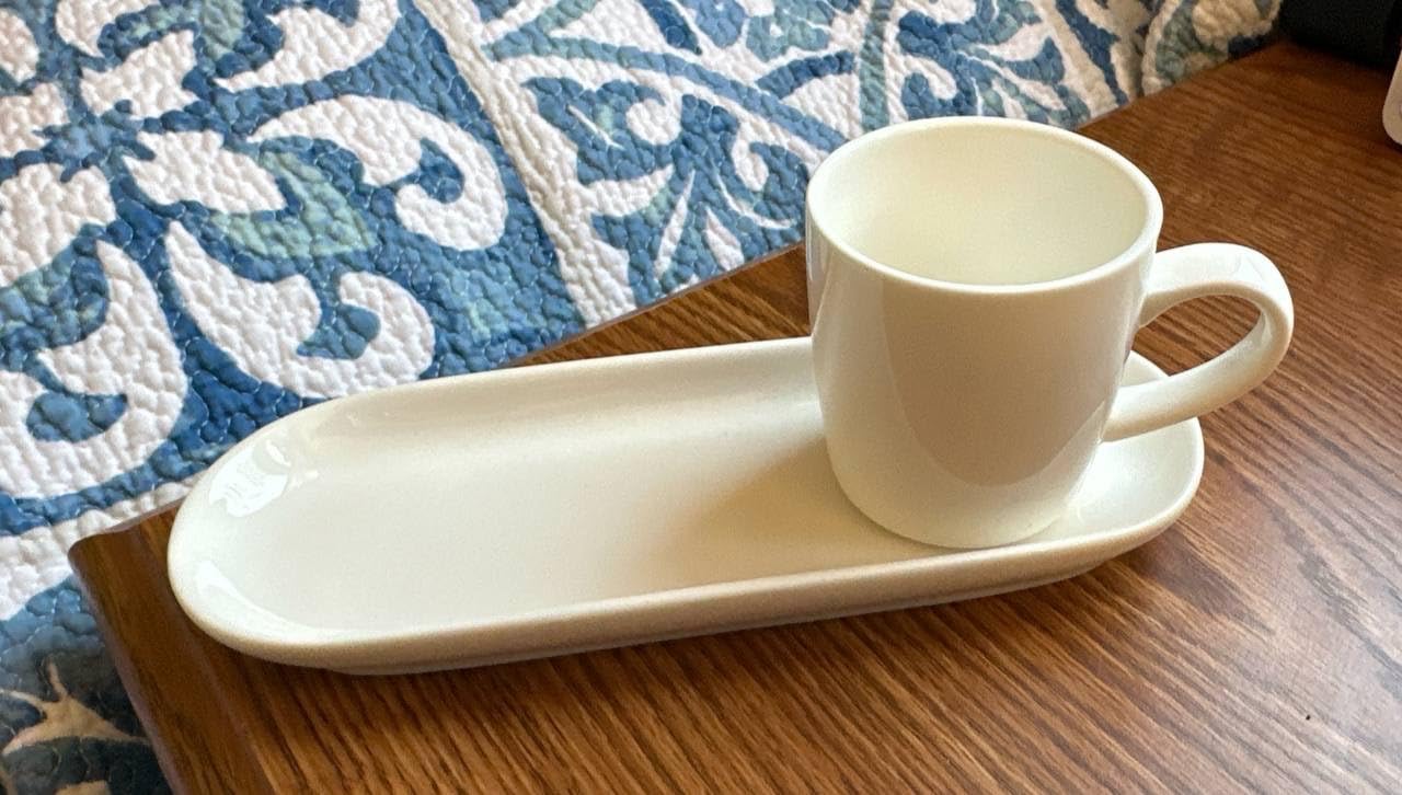 Italian Style Espresso Cup Set of 4 | Porcelain Demi Tasse Cups and Saucers, 3 oz customer photo 1