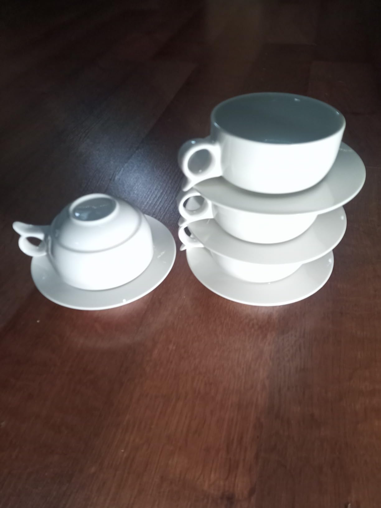 Italian Style Espresso Cup Set of 4 | Porcelain Demi Tasse Cups and Saucers, 3 oz customer photo 2