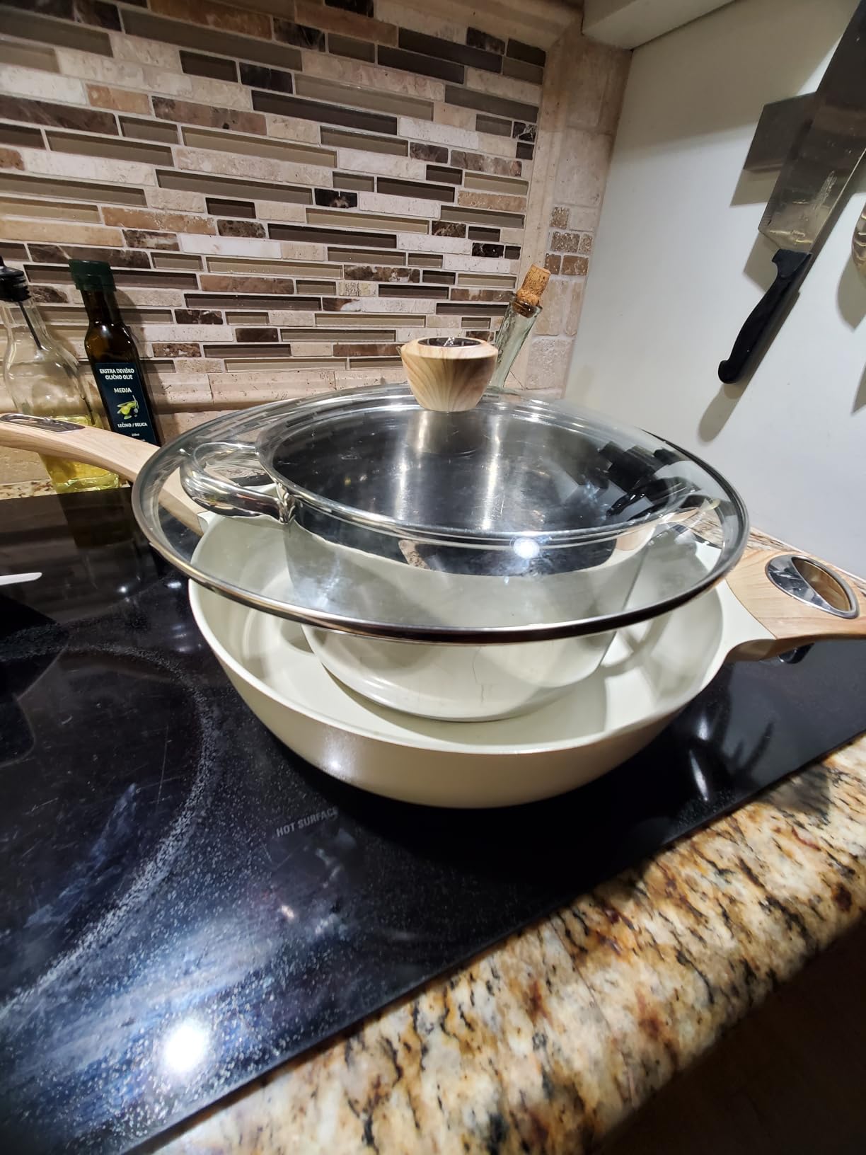 SENSARTE Nonstick Ceramic Frying Pan with Lid 8/9.5/10/11/12.5 Inch Omelet Pan Skillet, Free of Intentionally Added PFAS/PTFE Non-toxic Chef's Pan Induction Compatible Pan, Heat Resistant Handle - Customer Photo 3