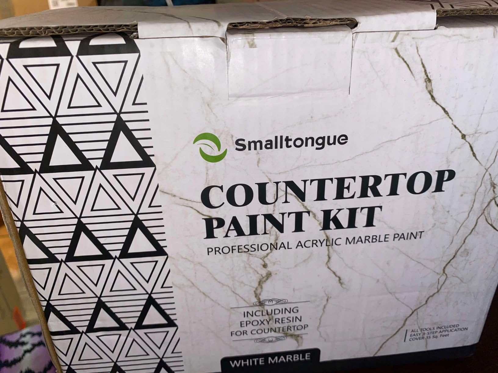 White Marble Countertop Paint Kit(Including Epoxy Resin), All-IN-ONE Set, Cover Up to 35 SQ. FT. - Customer Photo 3