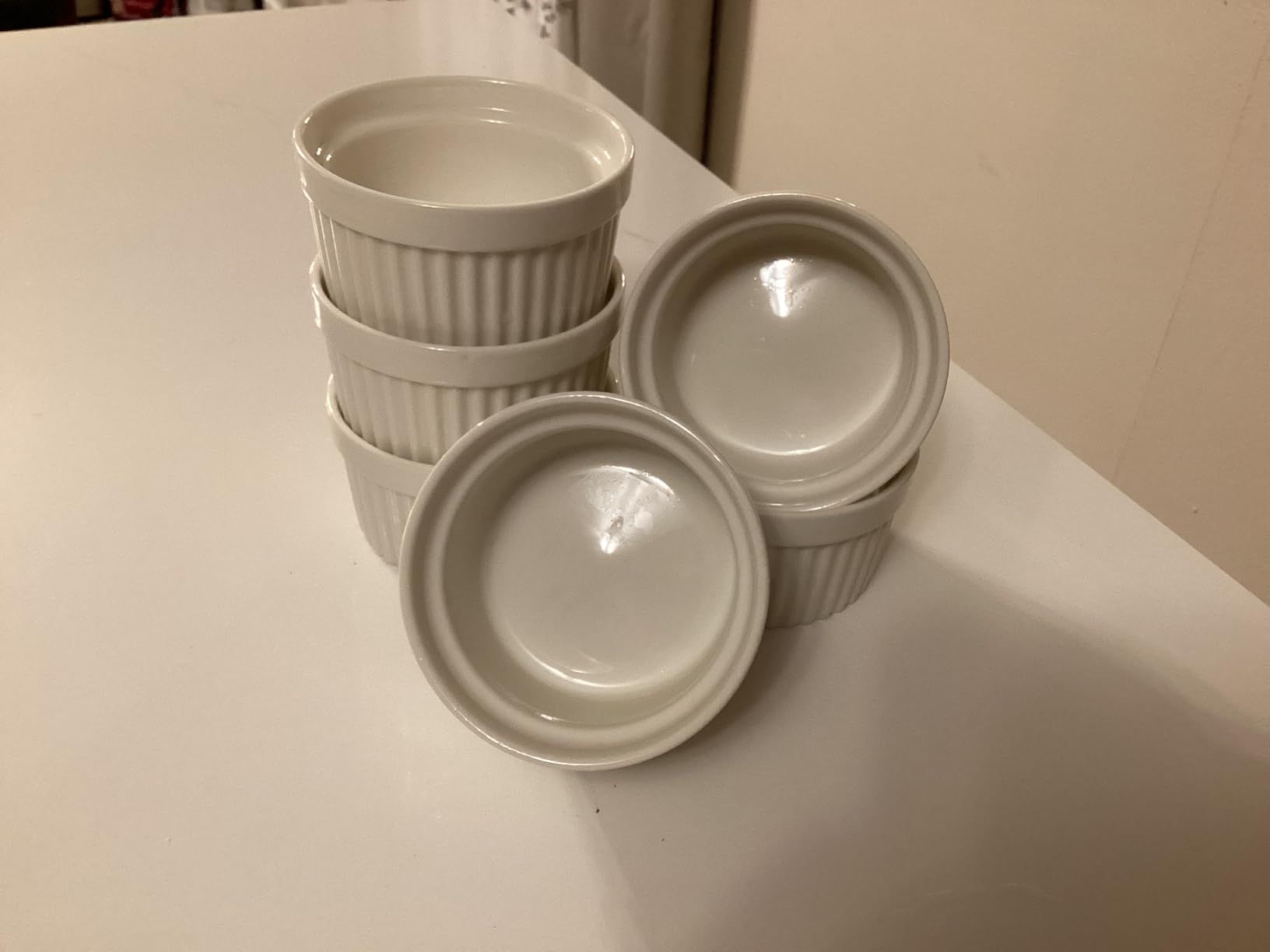 MALACASA Ramekins 4 oz Oven Safe, Porcelain Creme Brulee Ramekins Pudding Custard Cups Small Ceramic Souffle Dishes Ramakan Ramiken Ramicans Baking Bowls Set of 6, White, Series RAMEKIN-DISH customer photo 1