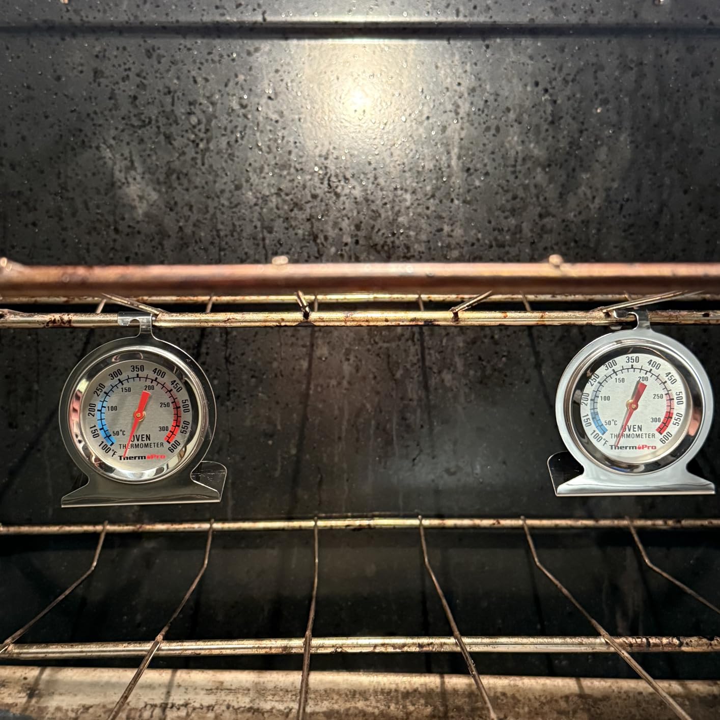 TempPro 2-Pack Oven Thermometer for Gas Oven, 50-300°C/100-600°F Smoker Temperature Gauge with 431 Stainless Steel, Analog Instant Read Cooking Thermometer (Previously ThermoPro) customer photo 1