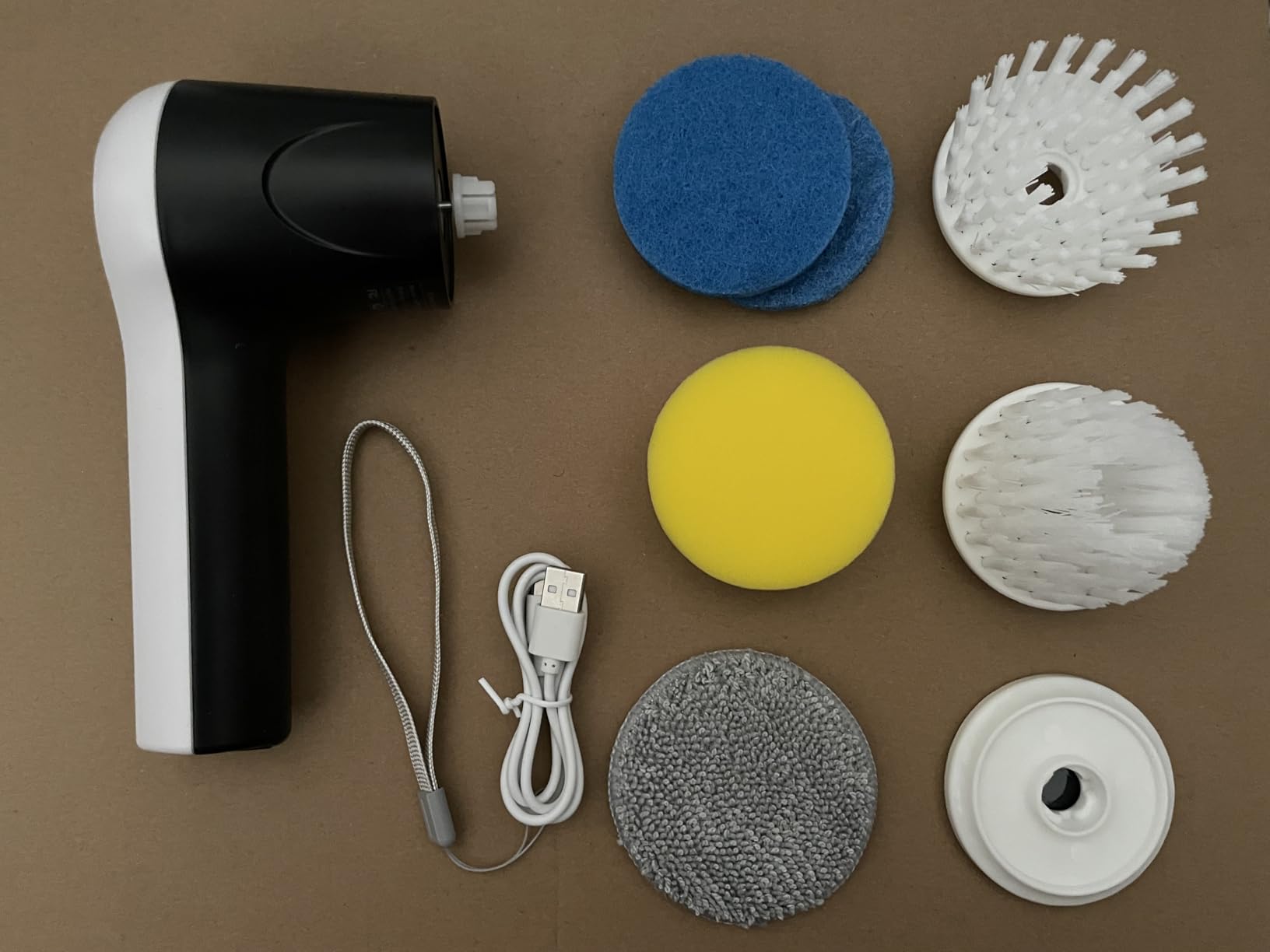 Electric Spin Scrubber, Cordless Shower Scrubber with Battery Level Display, 2 Speeds Electric Scrubber for Cleaning with 6 Replaceable Heads, Cleaning Brush for Bathroom/Sink/Window - Customer Photo 3