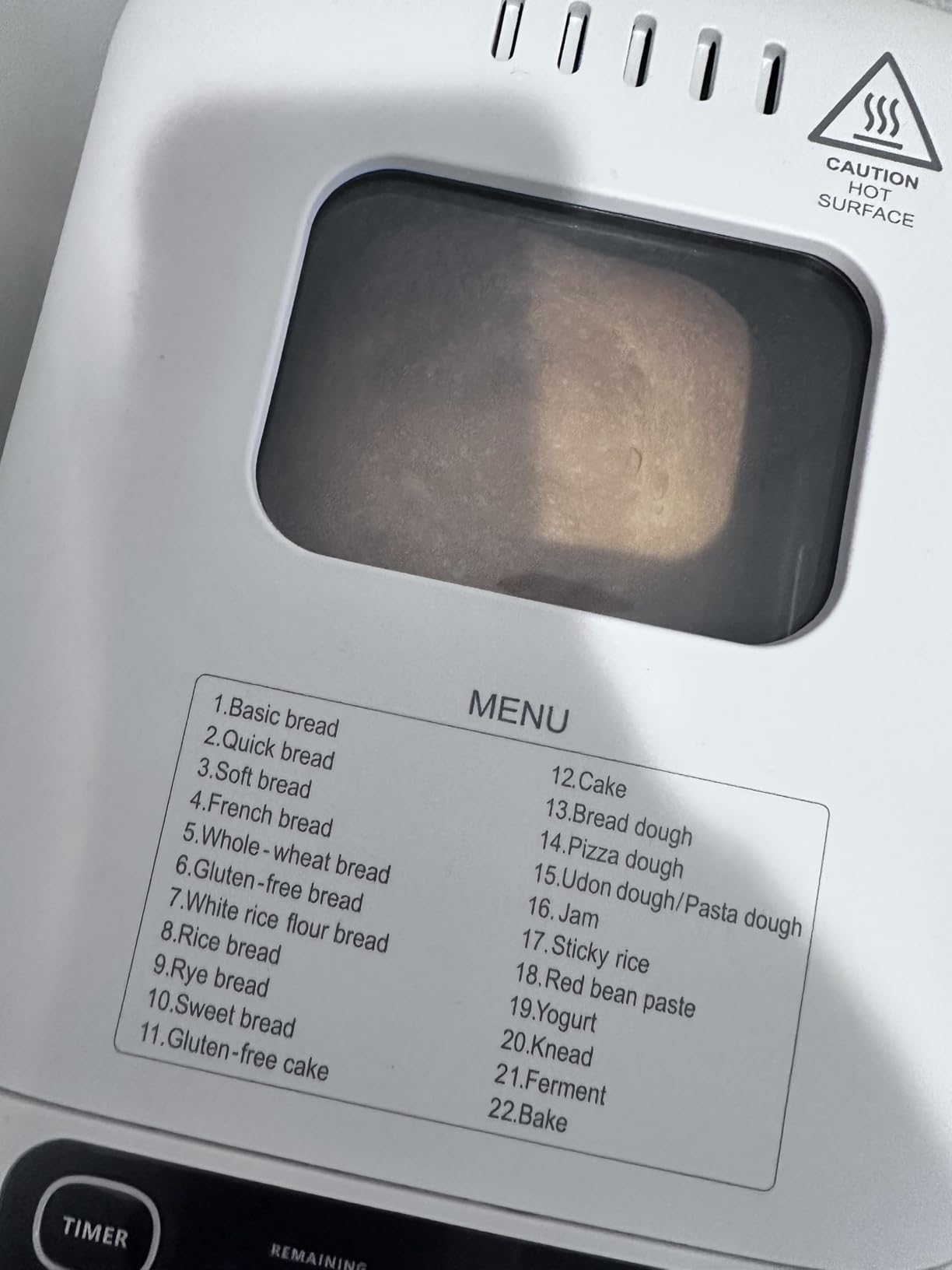 22-In-1 Compact Automatic Bread Maker Machine, 1LB/1.5LB Programmable 2 Loaf Sizes, 3 Crust Colors, Small Digital Home Bakery with Dough, Cake, Jam, Yogurt, Non-stick Pan, White Customer Review 22-In-1 Compact Automatic Bread Maker Machine, 1LB/1.5LB Programmable 2 Loaf Sizes, 3 Crust Colors, Small Digital Home Bakery with Dough, Cake, Jam, Yogurt, Non-stick Pan, White - Customer Photo 0