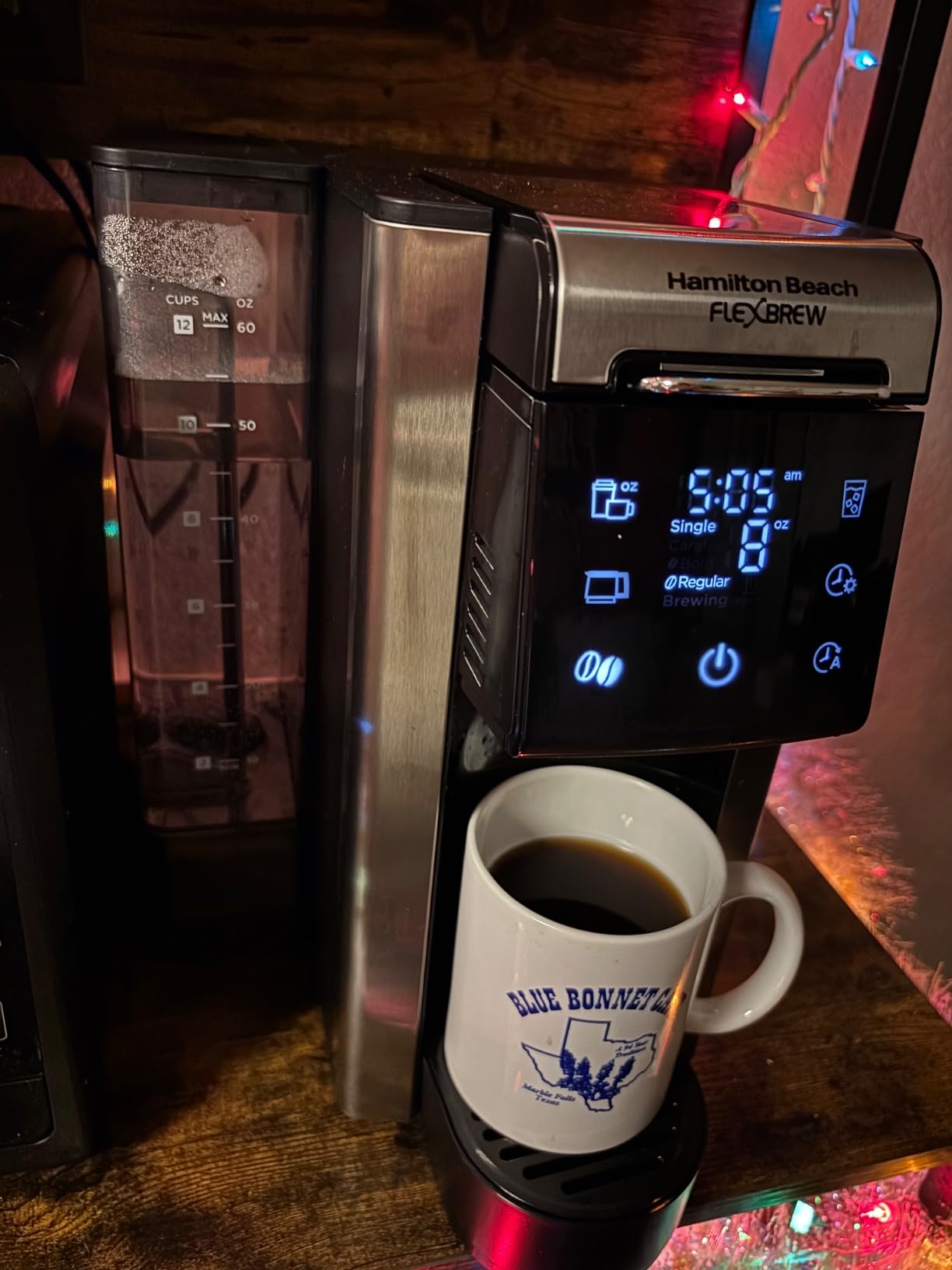 Hamilton Beach FlexBrew Advanced 5-in-1 Programmable 12 Cup Drip and Single Serve Hot & Iced Coffee Maker with Movable 60 oz. Water Reservoir, Use Pod Packs and Grounds, Fast Brewing, Black (49924) - Customer Photo 4