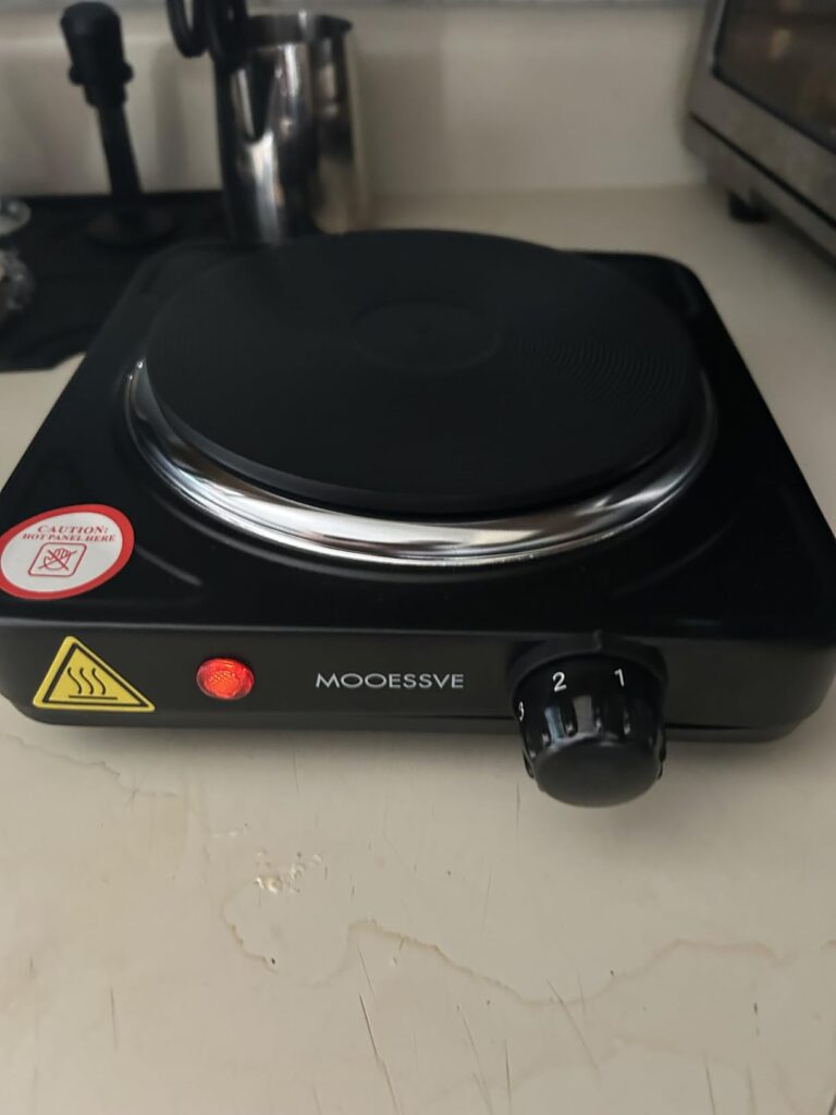 Countertop Double Cast Iron Burner 1800 Watts Electric Hot Plate with Adjustable Temperature 6.1" Cooktop for Dorm, Office, Home, Camp, Compatible for All Cookwares - Customer Photo 1