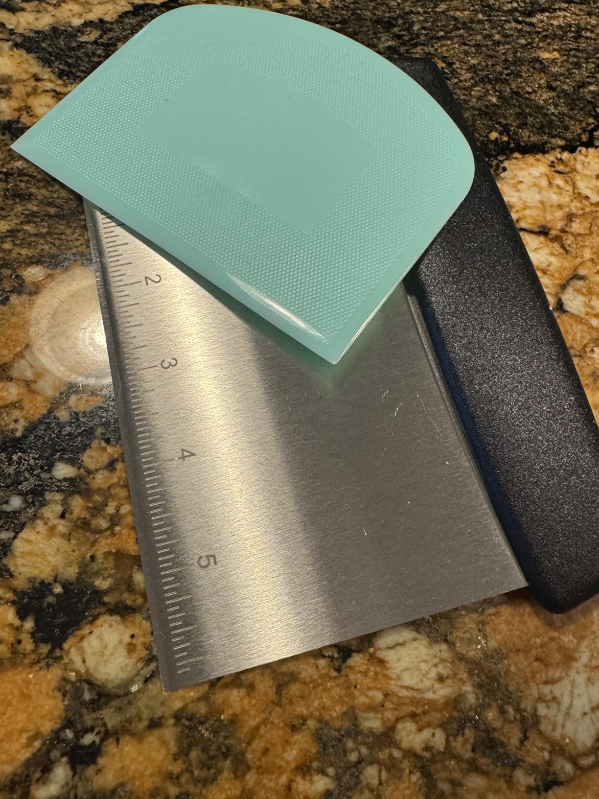 Bench Scraper, Premium Stainless Steel Dough Scraper with 2 PCS Flexible Bowl Scraper, Dough Cutter with Measuring Scale customer photo 2