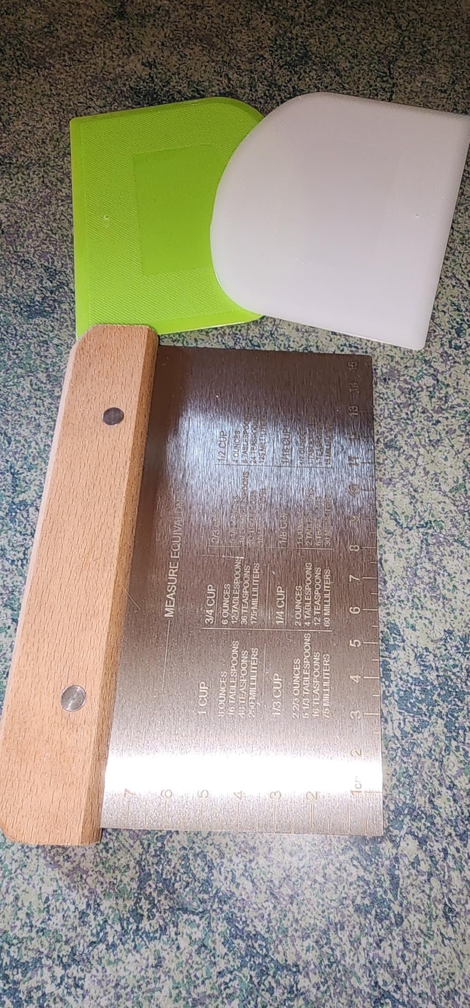 Dough Scraper & Bench Scraper Kitchen - Stainless Steel Sourdough Tools - Dough Cutter for Sourdough Bread, Pizza, and Flat Top Griddles customer photo 1