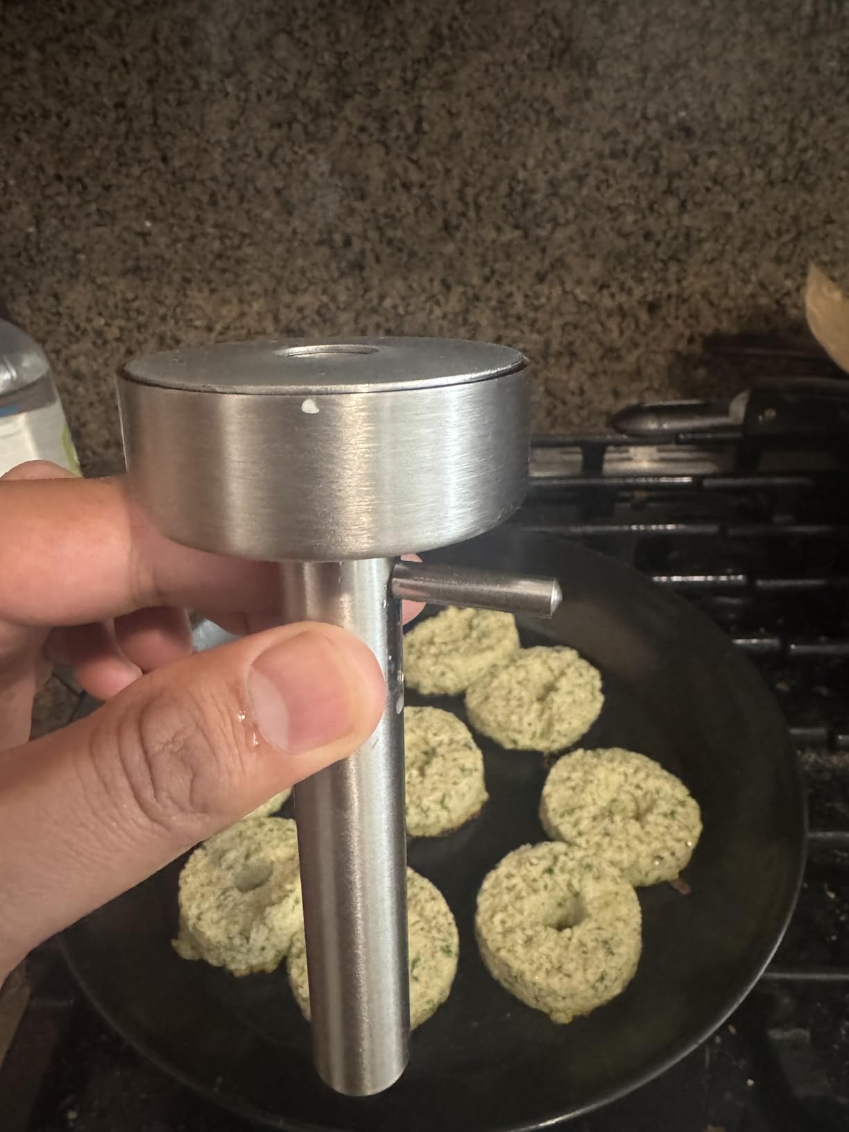 Falafel Scoop With Hole, Stainless Steel Professional Falafel Maker Tool Scoop with Spatula Food Safe and Non-Sticky Stainless-Steel Donuts Sharp Syrian Felafel Maker Mold customer photo 2