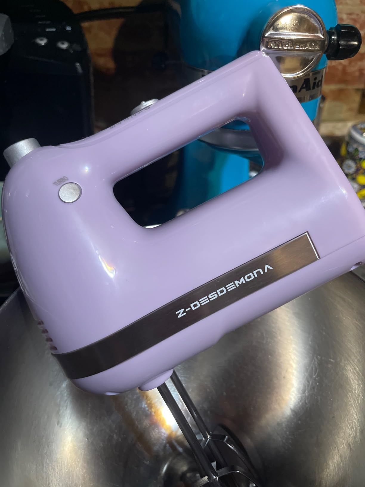 Electric Hand Mixer, Powerful Hand Mixer Electric Handheld with 304 Beaters, Dough Hook,Hand Held Mixer with Turbo for Baking Cakes, Eggs, Cream Food(Grey) - Customer Photo 0