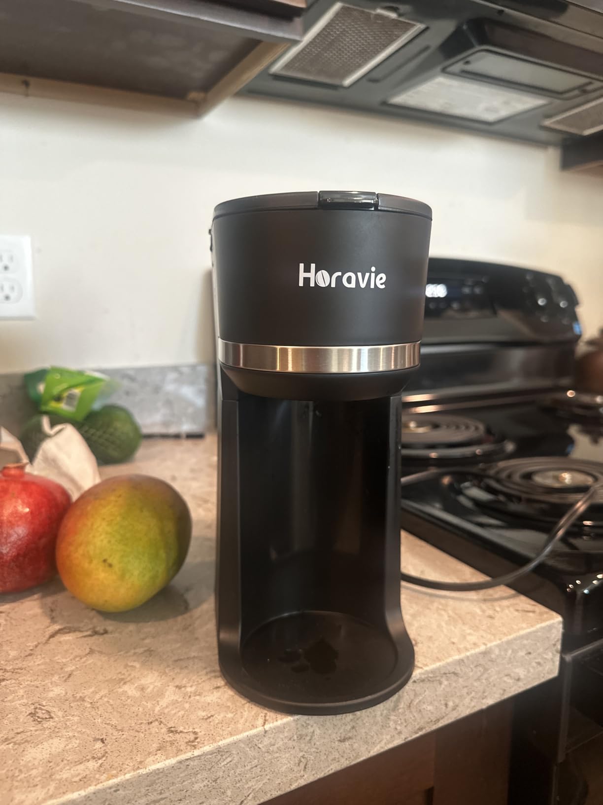 Mini Single Serve Coffee Maker for K Cup and Ground Coffee, Fast Brew One Cup Coffee Machine with Descaling Reminder and Water Window, 6 to 12 oz. Brew Sizes, Black - Customer Photo 1