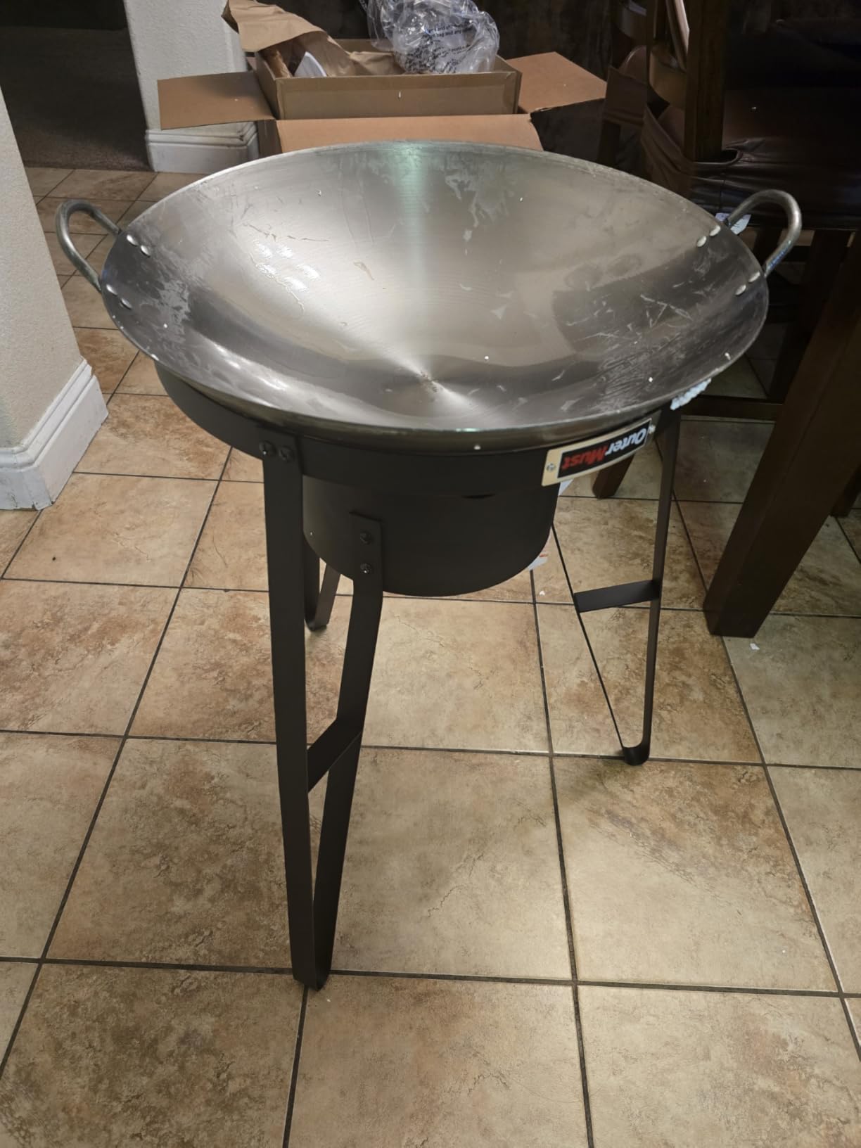 Outdoor Cooker with Iron Wok and Propane Burner, 54,000 BTU High-Pressure Gas Stove for Backyard BBQ, Tailgating & Outdoor Cooking - Customer Photo 1