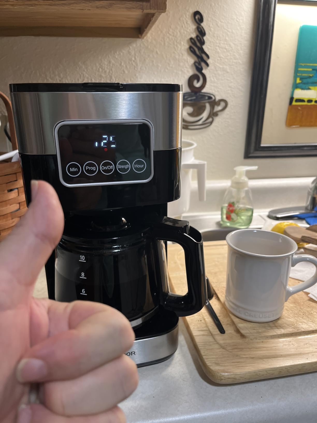 SHARDOR 10-Cup Programmable Coffee Maker, Regular & Strong Brew Drip Coffee Machine for Home and Office, Auto Shut Off, Permanent Filter, Silver - Customer Photo 0