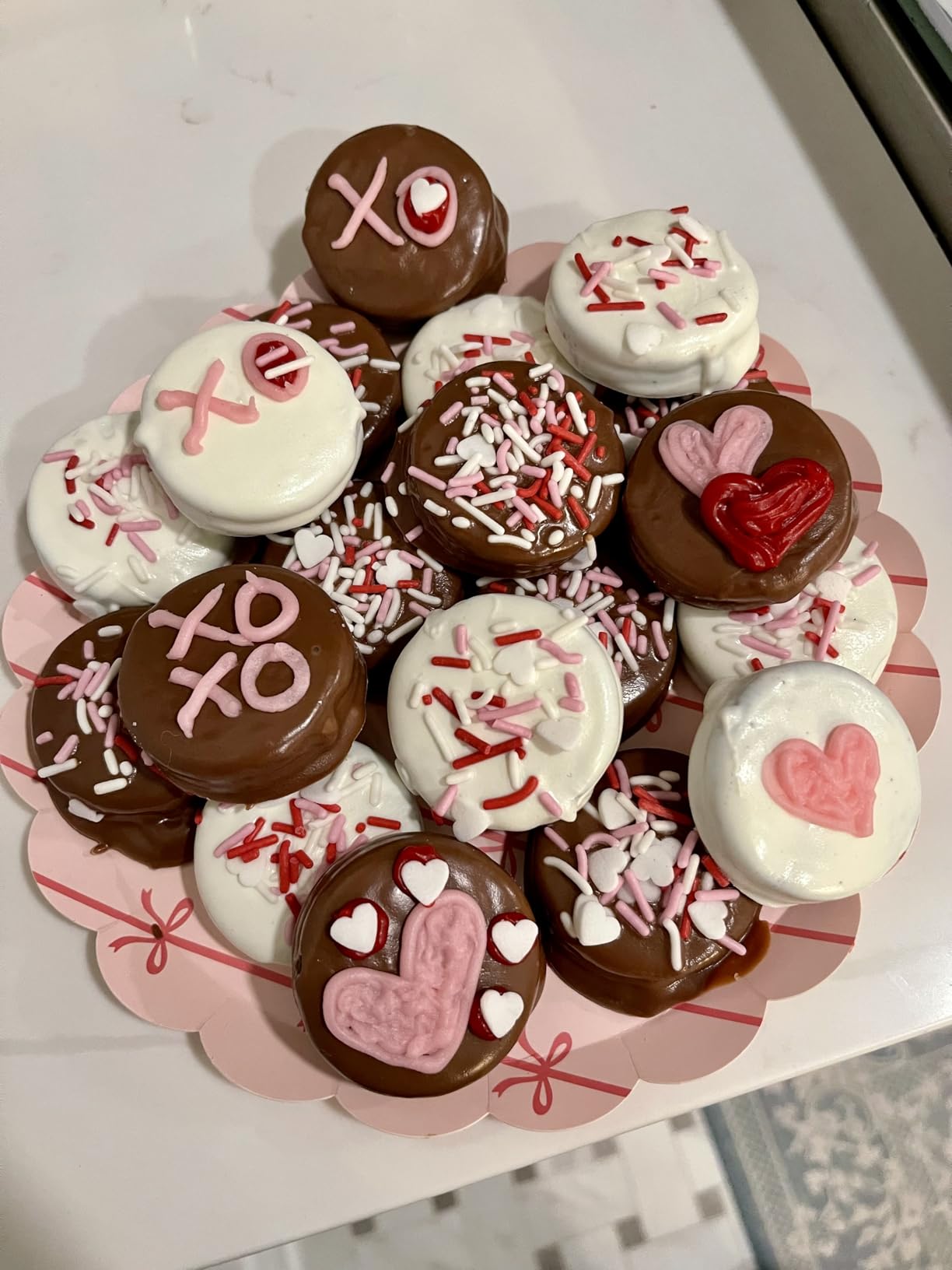 Sweets Indeed Valentines Day Frosting Decorating Set | Red White & Pink Frosting Tubes, Decorating Nozzles & Heart Jimmies Sprinkles | Baking Kit | 11.31 ounces customer photo 1