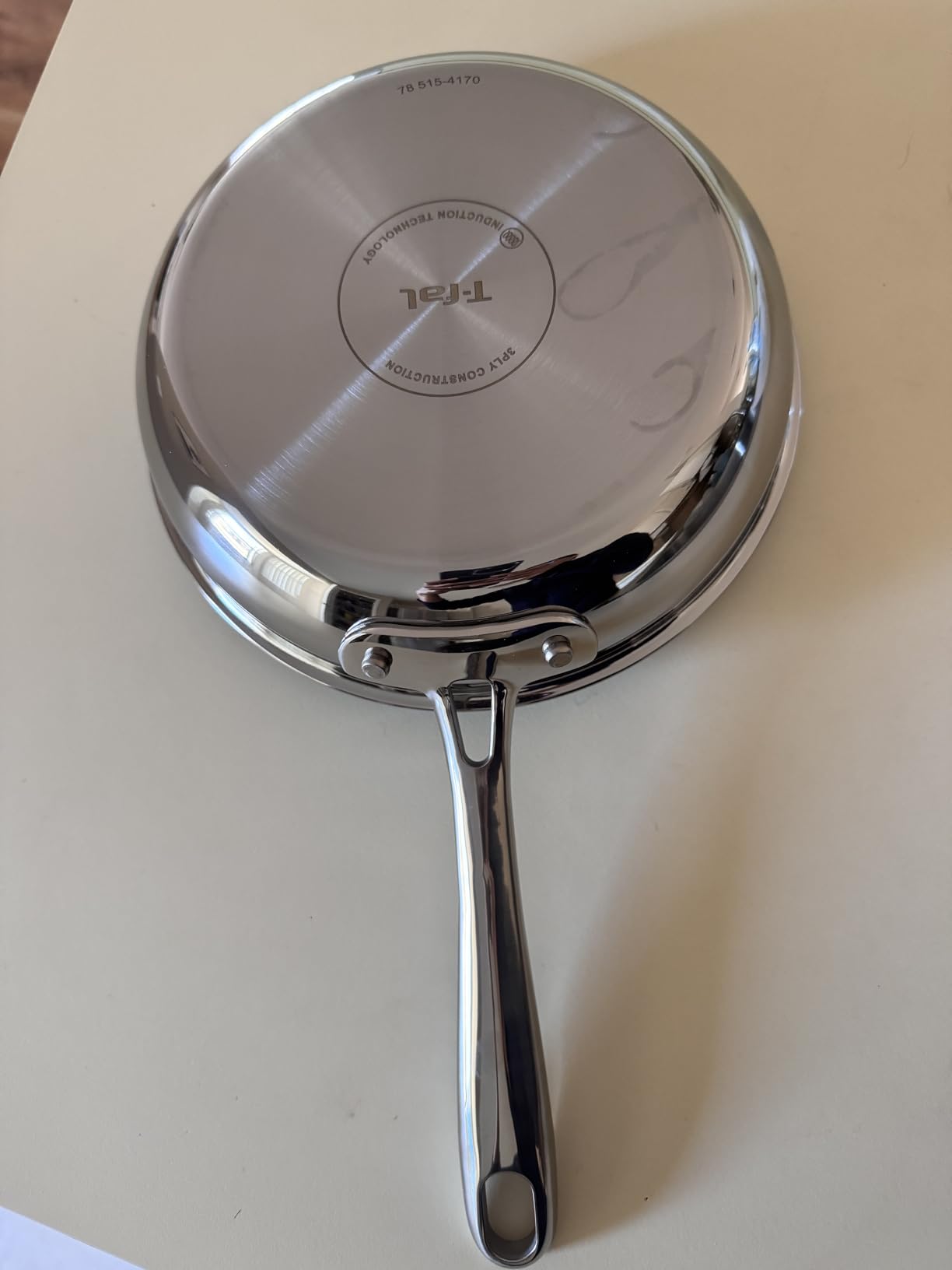T-Fal Gourmet Stainless Steel Fry Pan 12.5 Inch Induction Compatible Skillet Pan, Fast and Even Heating, Oven Safe to 500F, Professional Grade Cookware for Home Chefs - Customer Photo 1