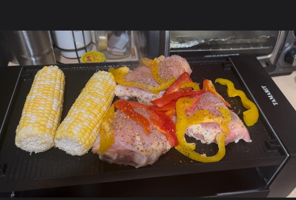 TAMARIT 8-Person Raclette Grill, Electric Party Griddle with Nonstick Grill and Crepe Plates, 8 Pans and Spatulas, 1500W (Indoor), Stainless Steel customer photo 1