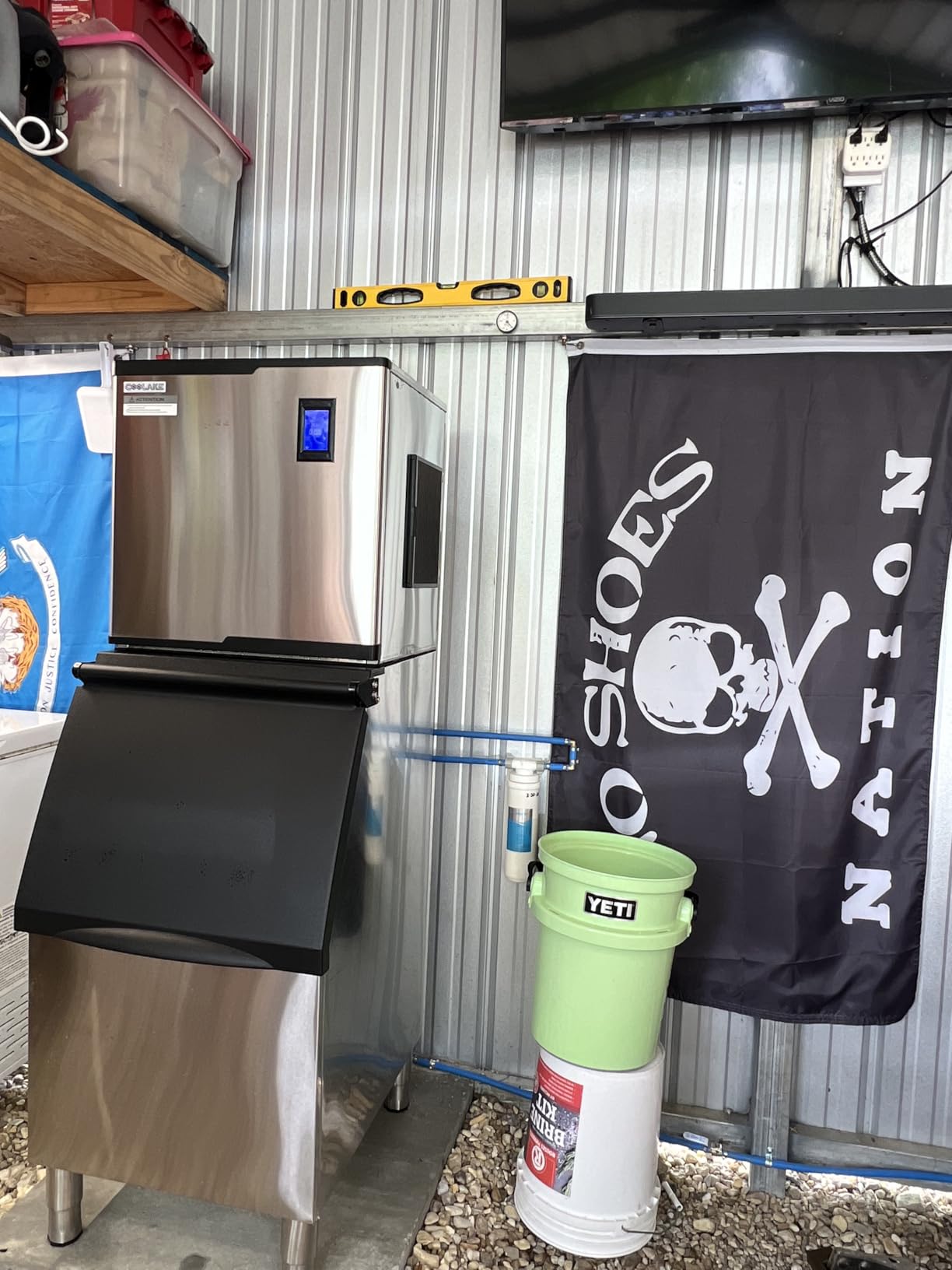 Coolake Commercial Ice Maker Machine 200 Lbs/24H with 50 Lbs Storage Bin, Stainless Steel Under Counter Ice Machine, Self Cleaning Freestanding Ice Maker for Home Bar Garage Outdoor Kitchen - Customer Photo 1