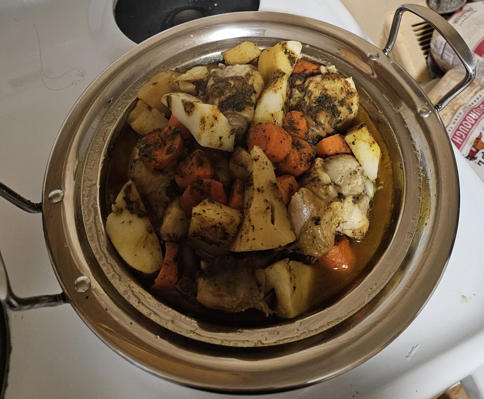 Stainless Steel Moroccan Tagine Pot, Large Moroccan Tajine Casserole with Cone-Shaped Lid, 11