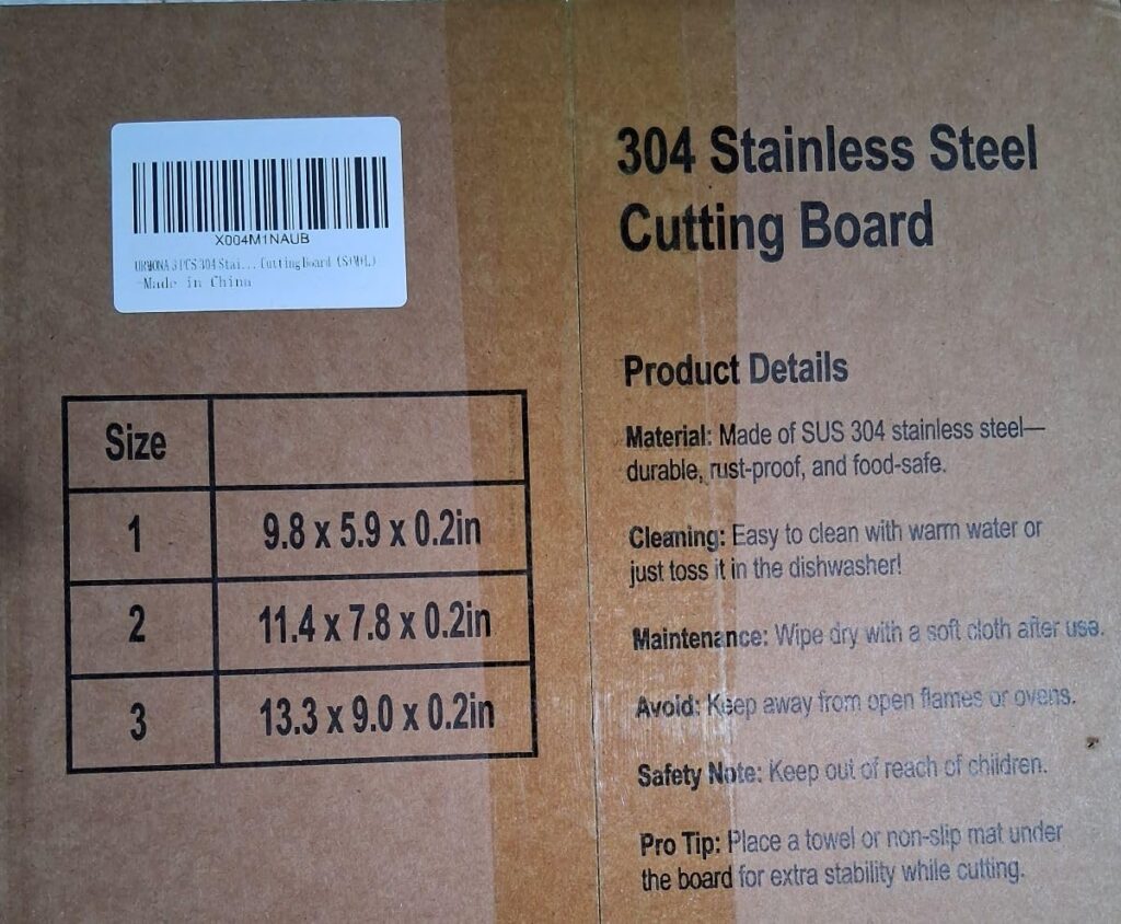 URMONA 3 PCS 304 Stainless Steel Cutting Board For Kitchen, Non-Staining&Odor-Free, Burr-Free Edges, Dishwasher Safe, Non Toxic Cutting Board(S+M+L) Customer Review URMONA 3 PCS 304 Stainless Steel Cutting Board For Kitchen, Non-Staining&Odor-Free, Burr-Free Edges, Dishwasher Safe, Non Toxic Cutting Board(S+M+L) - Customer Photo 3