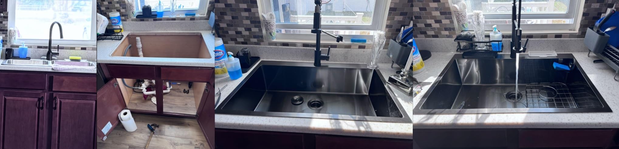 SHACO 33x22 Inch 50/50 Double Bowl Drop In Kitchen Sink 16 Gauge 33 Inch Stainless Steel Kitchen Sink Top Mount with Grid and Accessories - Customer Photo 2