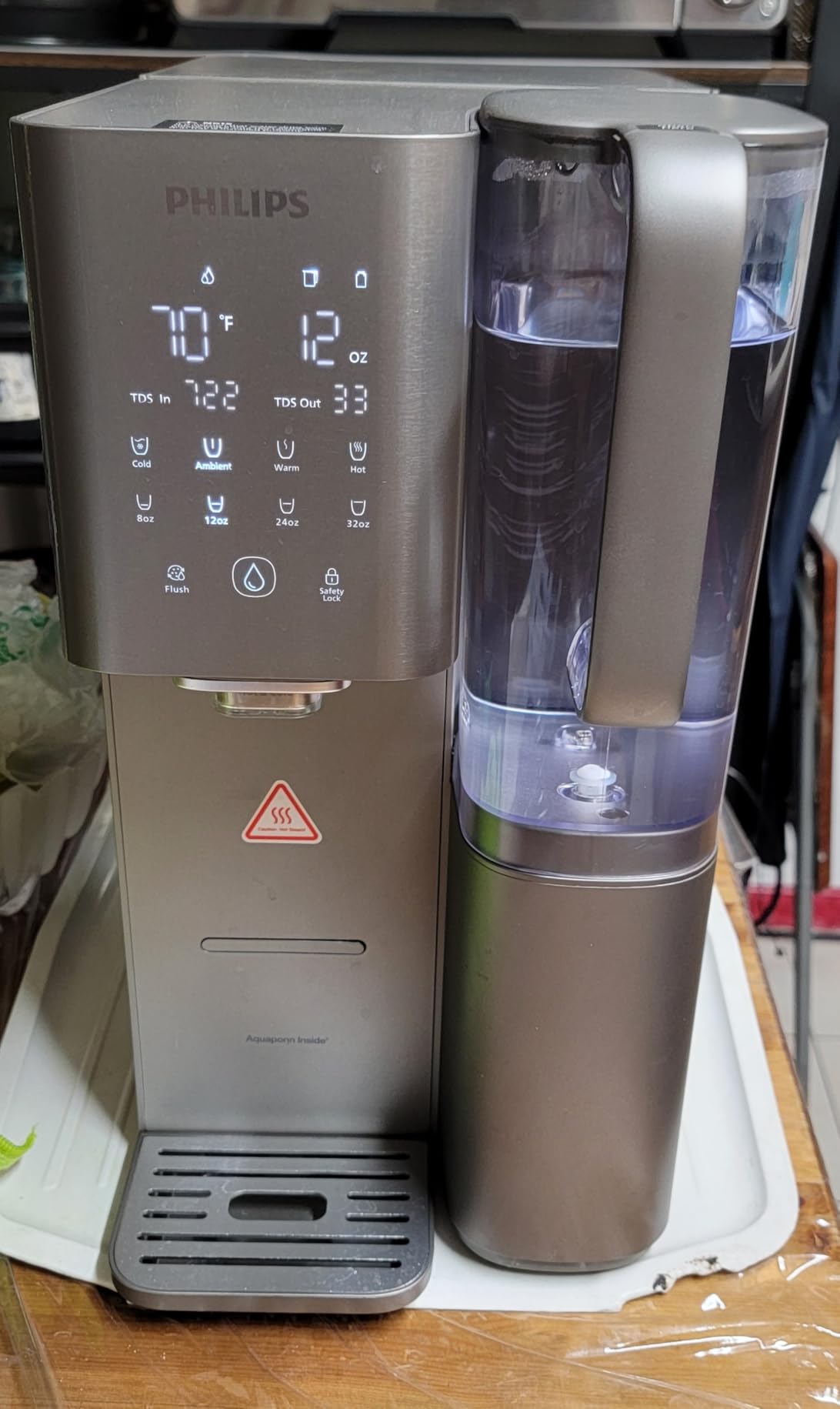 PHILIPS Reverse Osmosis Water Filter Countertop ADD6928DG/37(Cold&Hot), 6-Stage Mineralization Filtration System with Aquaporin Tech, Large Capacity for Family, 6L Tank,1.8L Jug, Reduce TDS - Customer Photo 1
