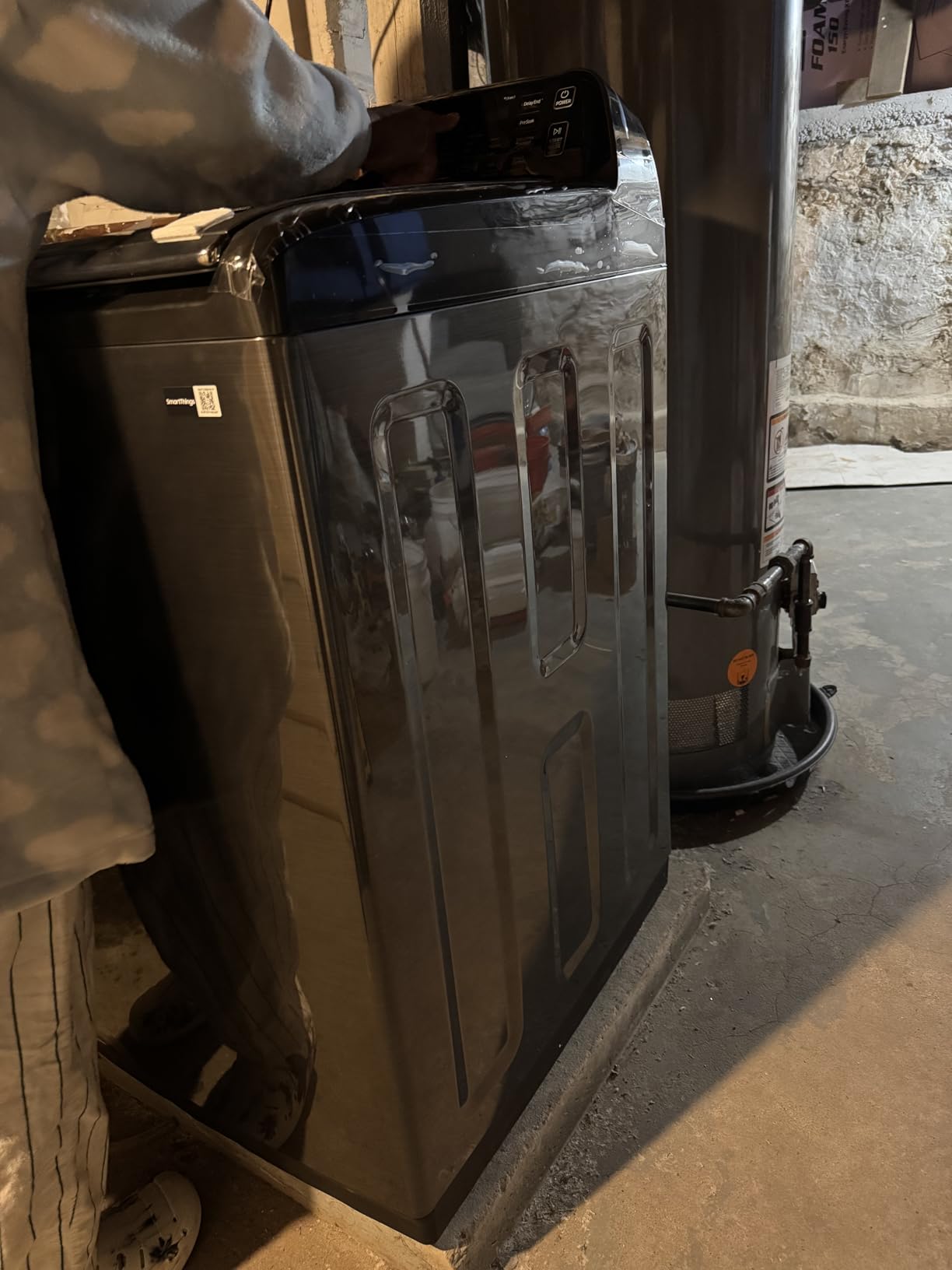 Samsung Smart 4.7 Cu Ft Top Load Washer & 7.4 Cu Ft Electric Dryer, Sensor Stops Overdrying, Low Vibration Quiet Wash, WaterJet w/Power Cords, Hoses, Vent Duct, 1 Year CPS Protection Bundle (Black) Customer Review Samsung Smart 4.7 Cu Ft Top Load Washer & 7.4 Cu Ft Electric Dryer, Sensor Stops Overdrying, Low Vibration Quiet Wash, WaterJet w/Power Cords, Hoses, Vent Duct, 1 Year CPS Protection Bundle (Black) - Customer Photo 2