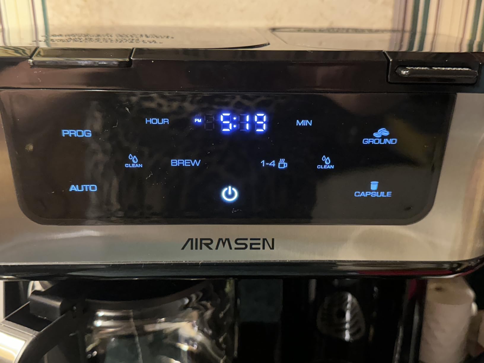 AIRMSEN 12-Cup Programmable Dual Coffee Maker - Single Serve Machine for K-Cup Pods & Ground, 1000W Fast Brew, Delay Start, 2H Keep Warm, Touchscreen, 60oz Tank, Glass Carafe - Home & Office - Customer Photo 1