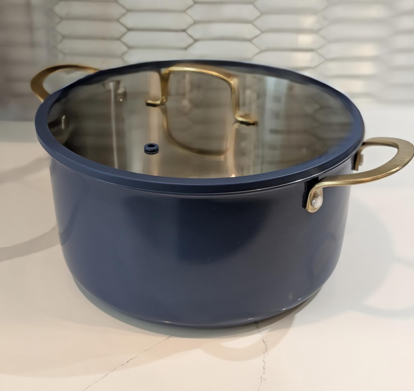 CAROTE 8QT Full Clad Tri Ply Stainless Steel Stock Pot with Lid, Kitchen Stockpot Soup Pot, Outer Ceramic Layer, Even Heating, All Stoves Compatible, Oven & Dishwasher Safe, Stay Cool Handle, White customer photo 1