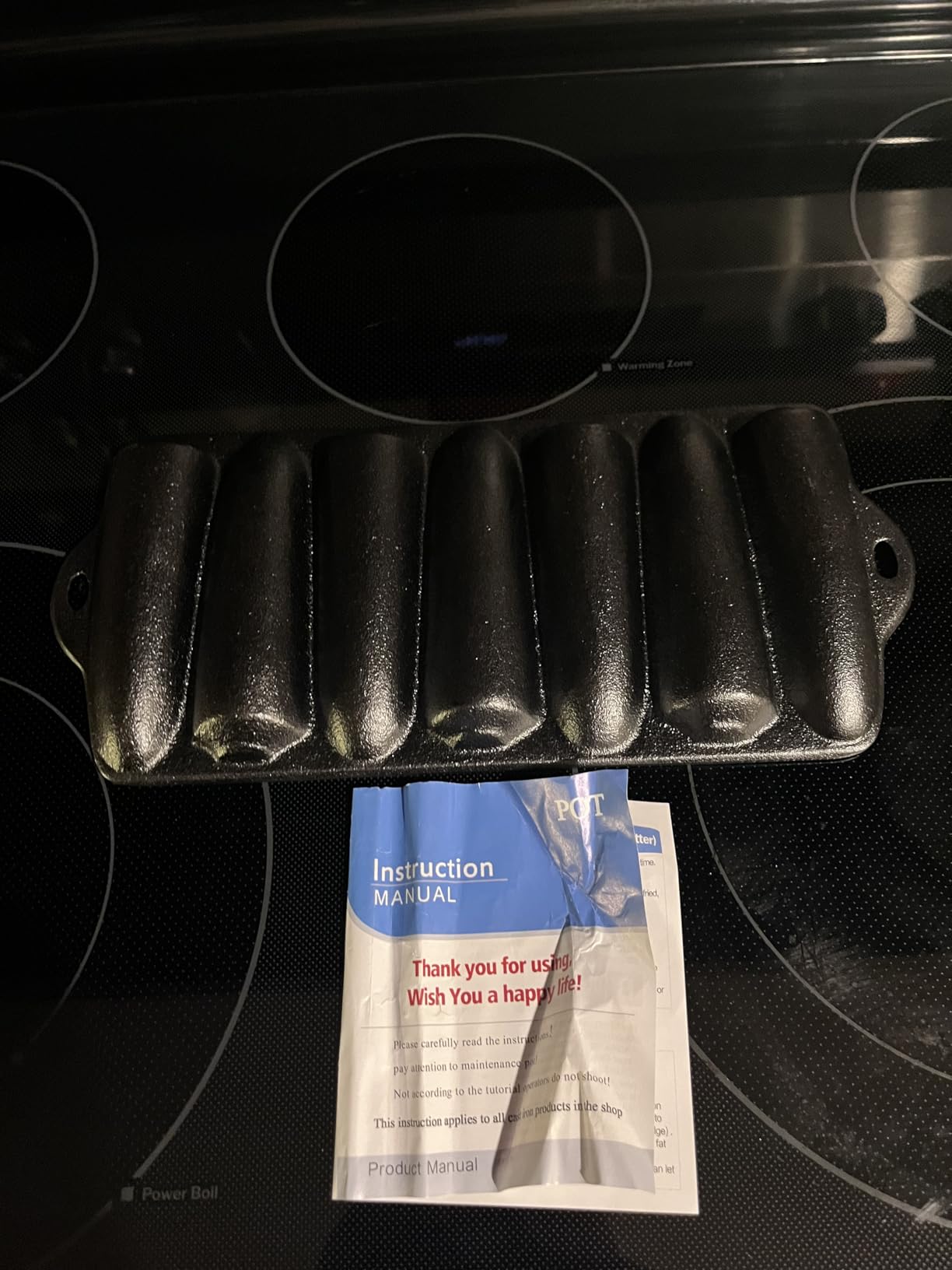 1 Pc Cast Iron Corn stick Pan Corn Bread Molds with 7 Corncob Sticks Cornbread Loaf Cakes Corndog Baking Compatible with Oven, Stovetop, Grill, and Campfires customer photo 1