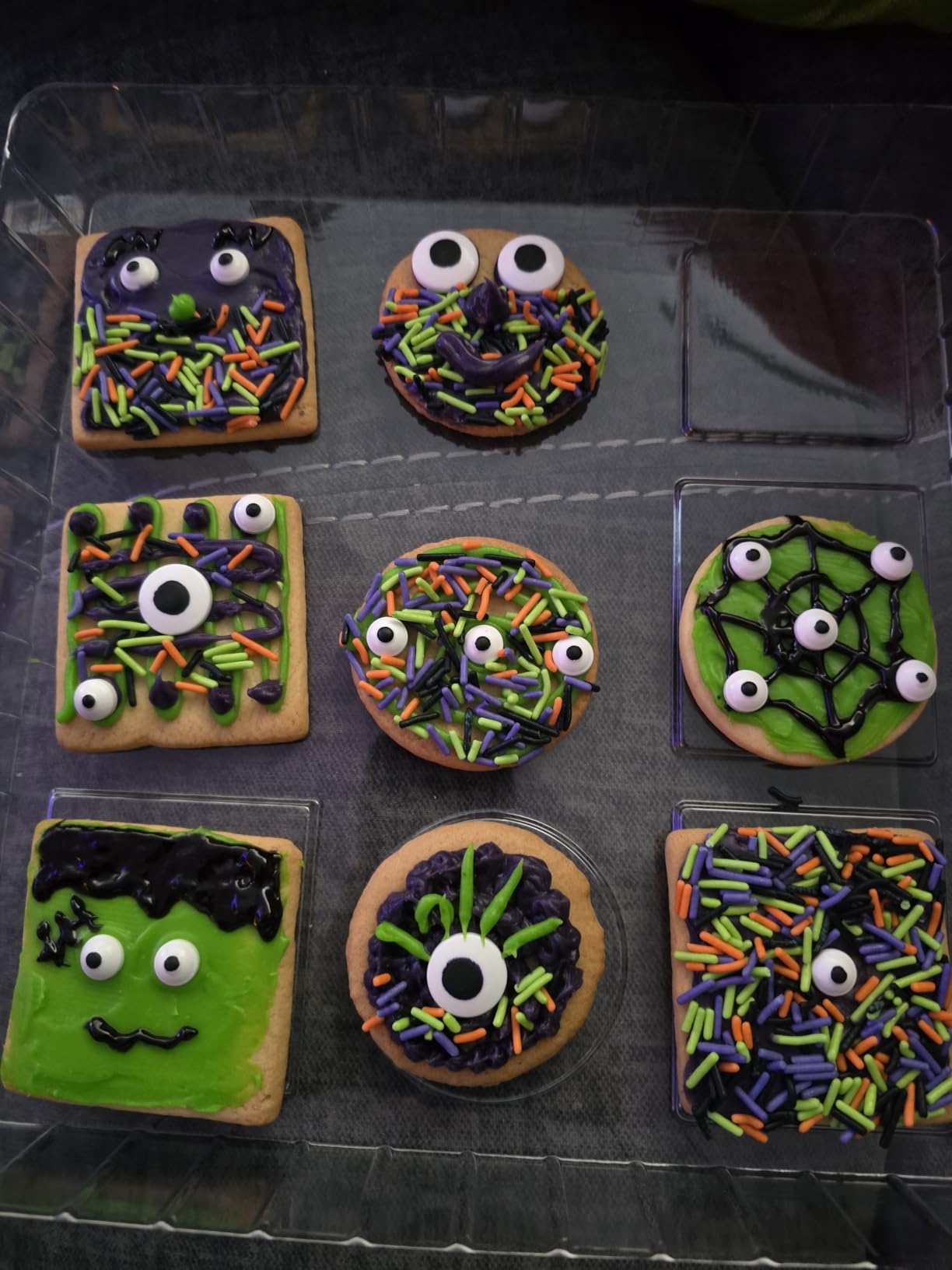 Sweets Indeed Monster Cookie Decorating Kit - 14.59 oz Halloween Cookie Kit with 8 Cookies, 2 Frosting Tubes, 1 Icing Tube, Sprinkles & Candy Eyeballs - DIY Halloween Decorating Set for Kids & Families customer photo 1