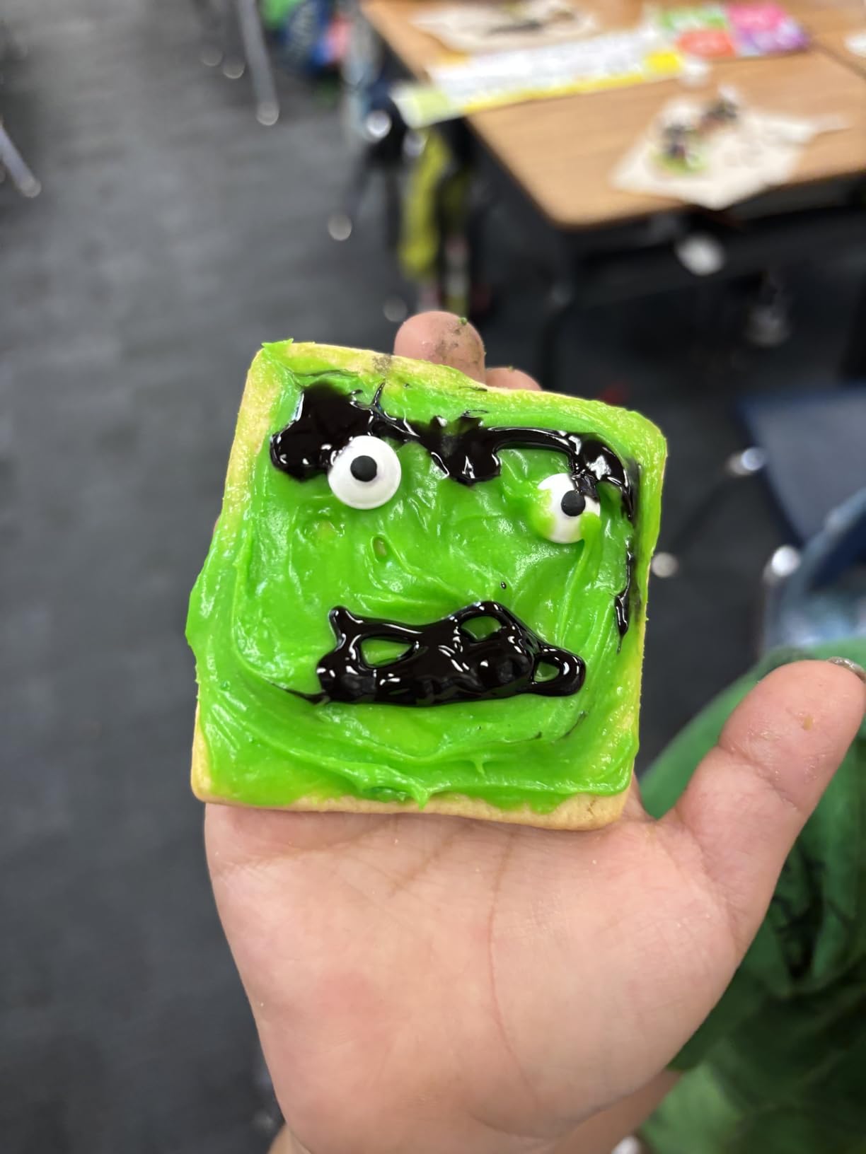 Sweets Indeed Monster Cookie Decorating Kit - 14.59 oz Halloween Cookie Kit with 8 Cookies, 2 Frosting Tubes, 1 Icing Tube, Sprinkles & Candy Eyeballs - DIY Halloween Decorating Set for Kids & Families customer photo 2