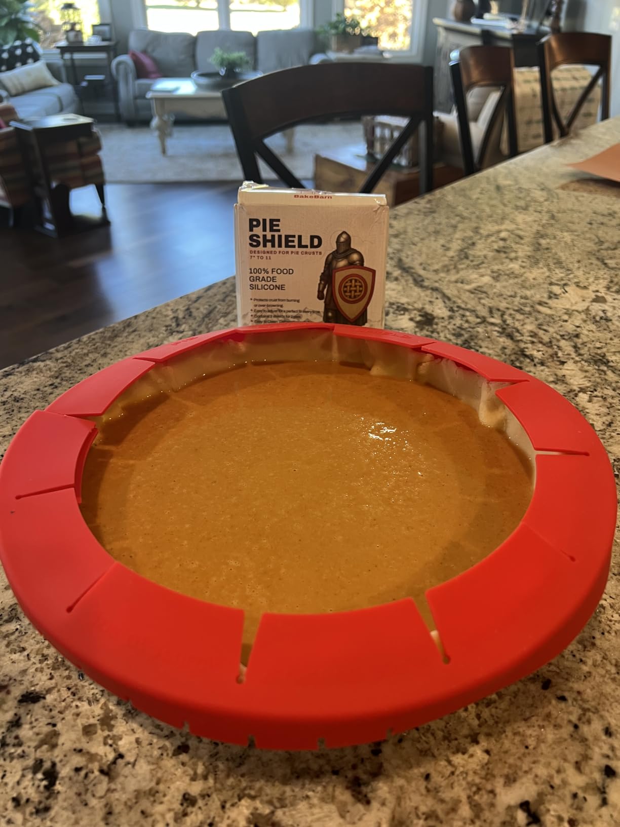 Pie Shield, 2 Pack Pie Crust Protector, 100% European Grade LFGB Silicone, Adjustable for 7 to 11 inch Pies, High Heat Safe, Dishwasher Safe customer photo 1