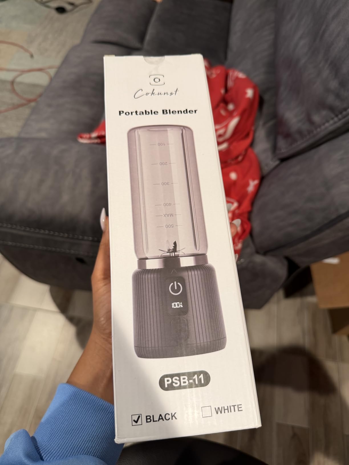 COKUNST Portable Blender, Small Smoothie & Shake Maker with 8 Blades, Compact Personal Blender with LED Display, USB C Rechargeable Juice Mixer with Extra Lid for Travel, Gym, Home, 17oz, Black Customer Review COKUNST Portable Blender, Small Smoothie & Shake Maker with 8 Blades, Compact Personal Blender with LED Display, USB C Rechargeable Juice Mixer with Extra Lid for Travel, Gym, Home, 17oz, Black - Customer Photo 0