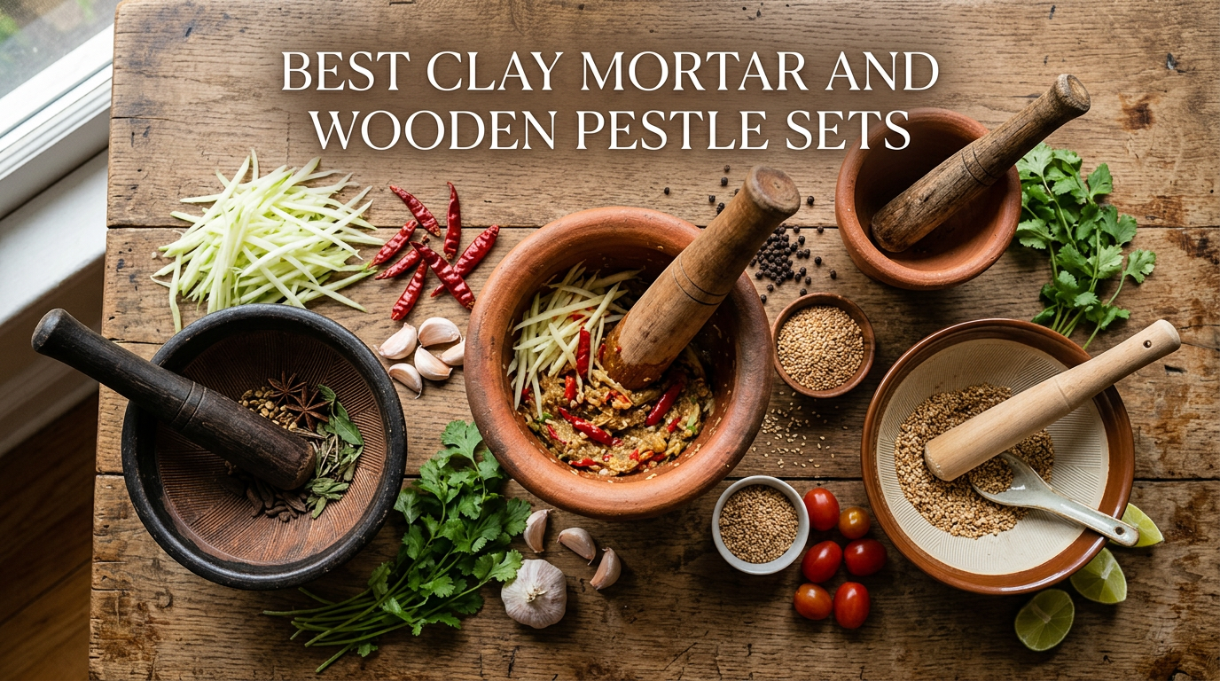 Best clay mortar and wooden pestle sets