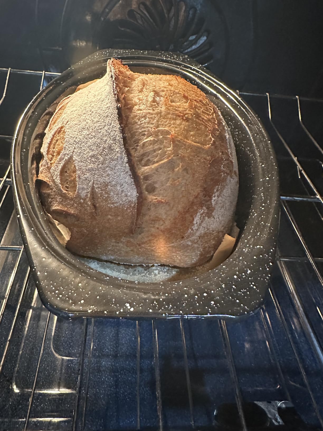 Granite Ware 13-inch oval roaster with Lid. Enameled steel design to accommodate up to 7 lb poultry/roast. customer photo 2