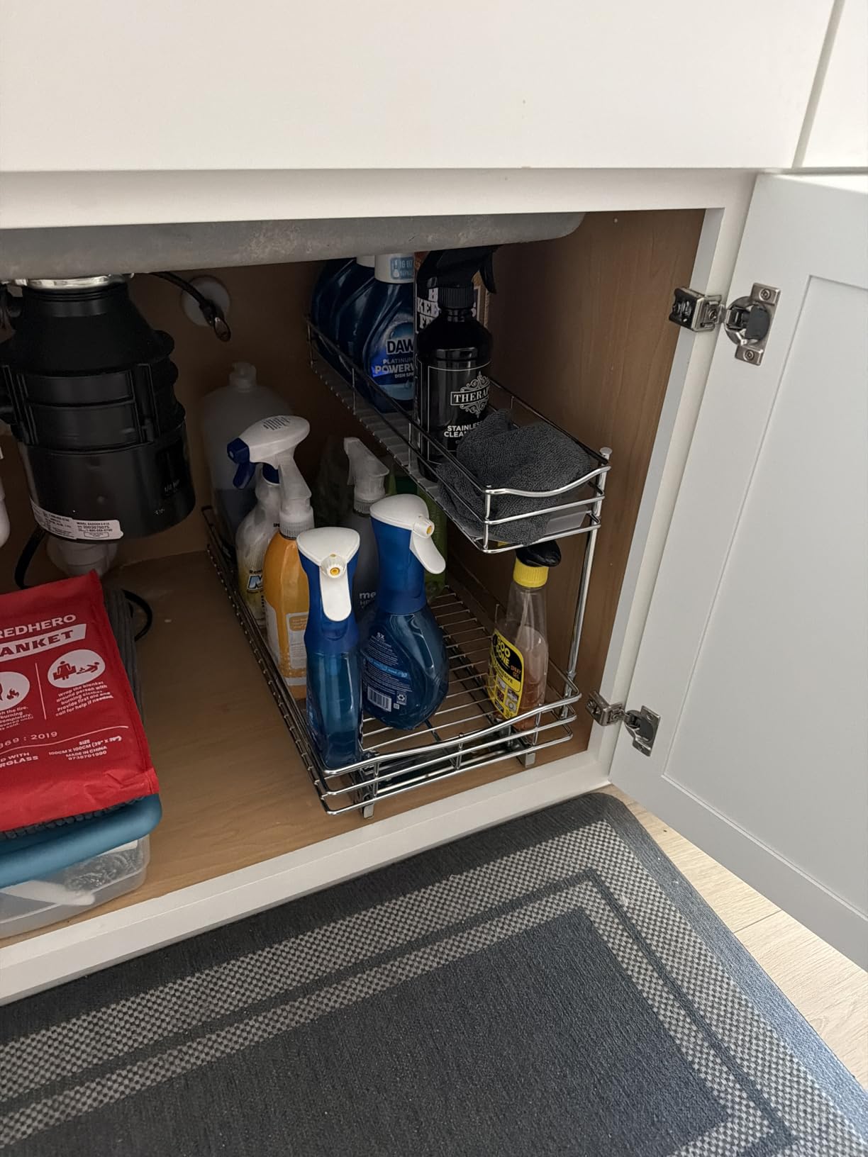 LYNK PROFESSIONAL Pull Out Under Sink Kitchen Cabinet Organizer - 11.5 in. x 18 inch deep Drawer - Sliding Shelf Organizer for Cabinets and Undersink Storage Shelves - Lifetime Ltd. Warranty - Chrome customer photo 2