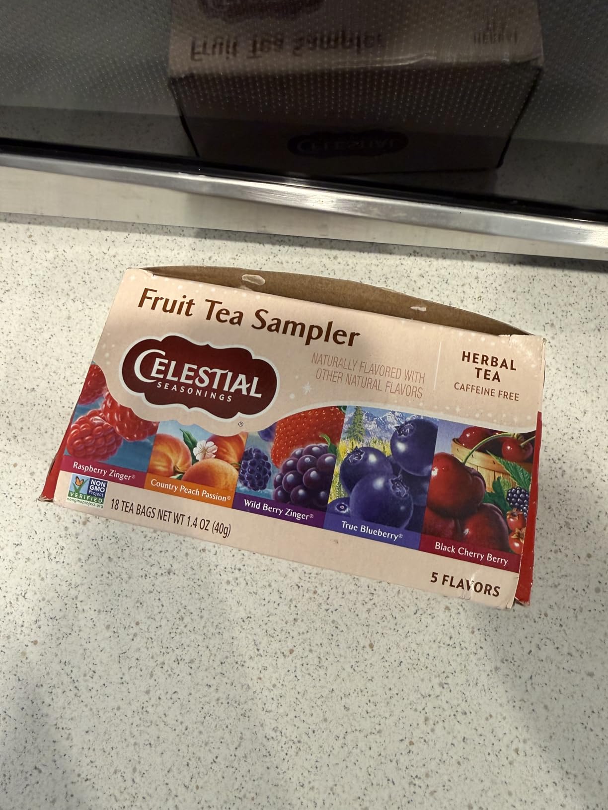 Celestial Seasonings Fruit Tea Sampler Herbal Tea Variety Pack, Caffeine Free, 18 Tea Bags Per Box customer photo 1
