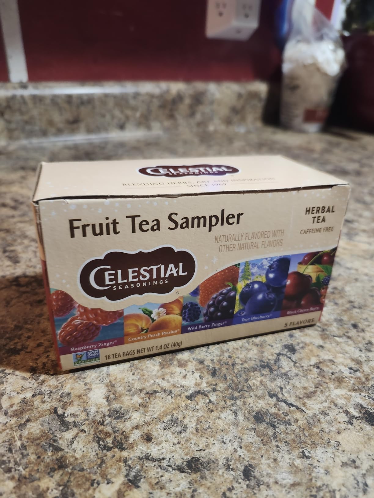 Celestial Seasonings Fruit Tea Sampler Herbal Tea Variety Pack, Caffeine Free, 18 Tea Bags Per Box customer photo 2